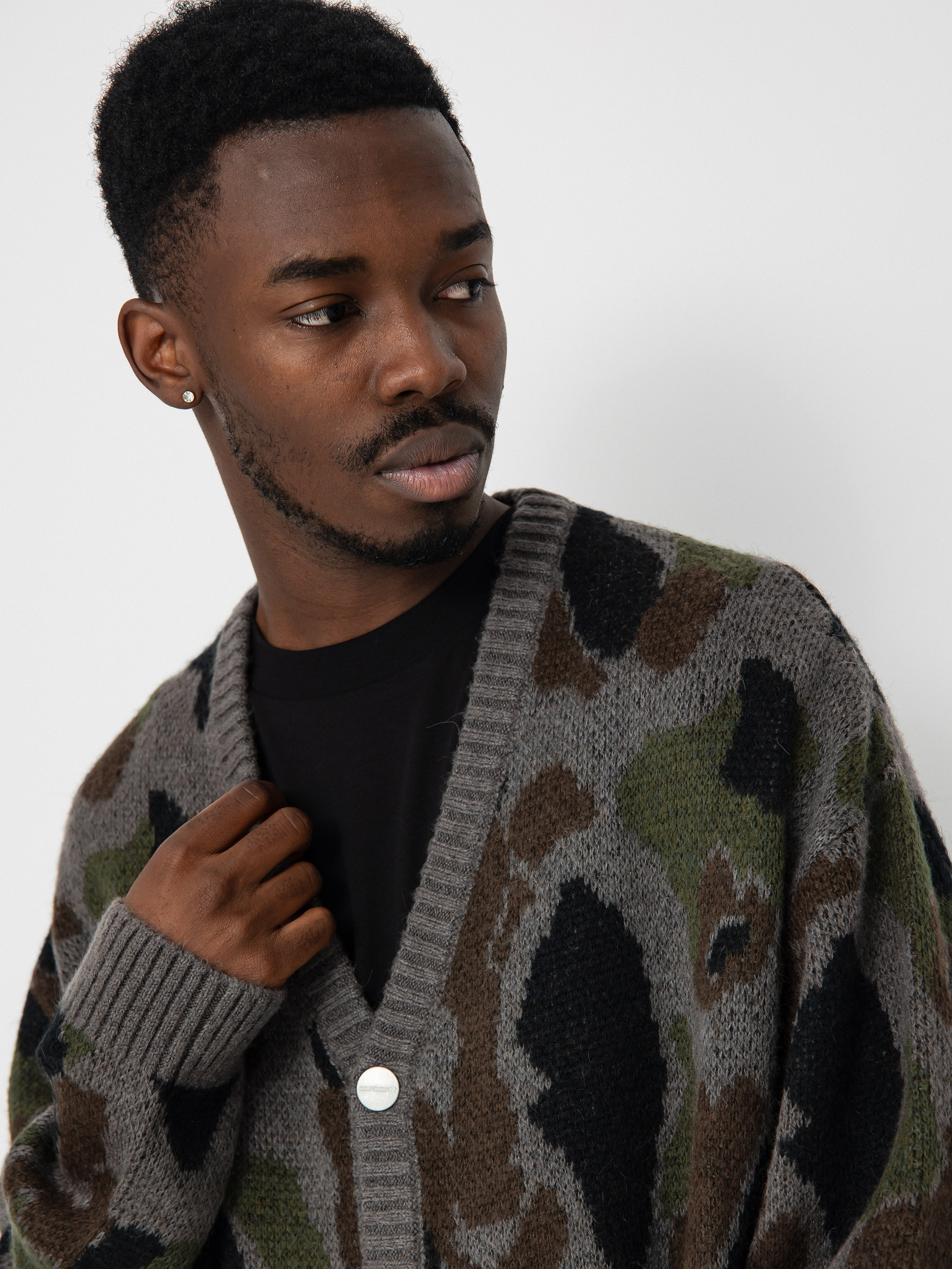 Светр Carhartt WIP Merton Cardigan (camo duck jacquard/grey)