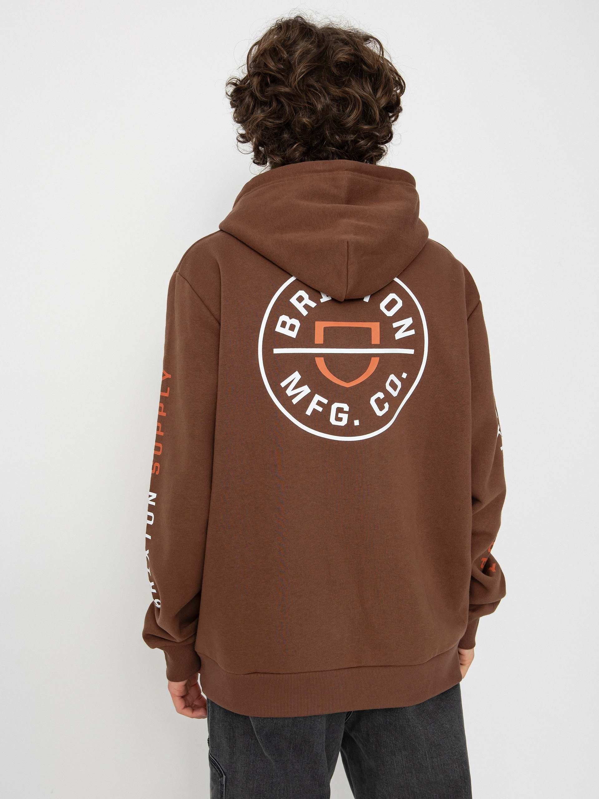 Худі Brixton Crest HD (pinecone brown/rust orange/whi)