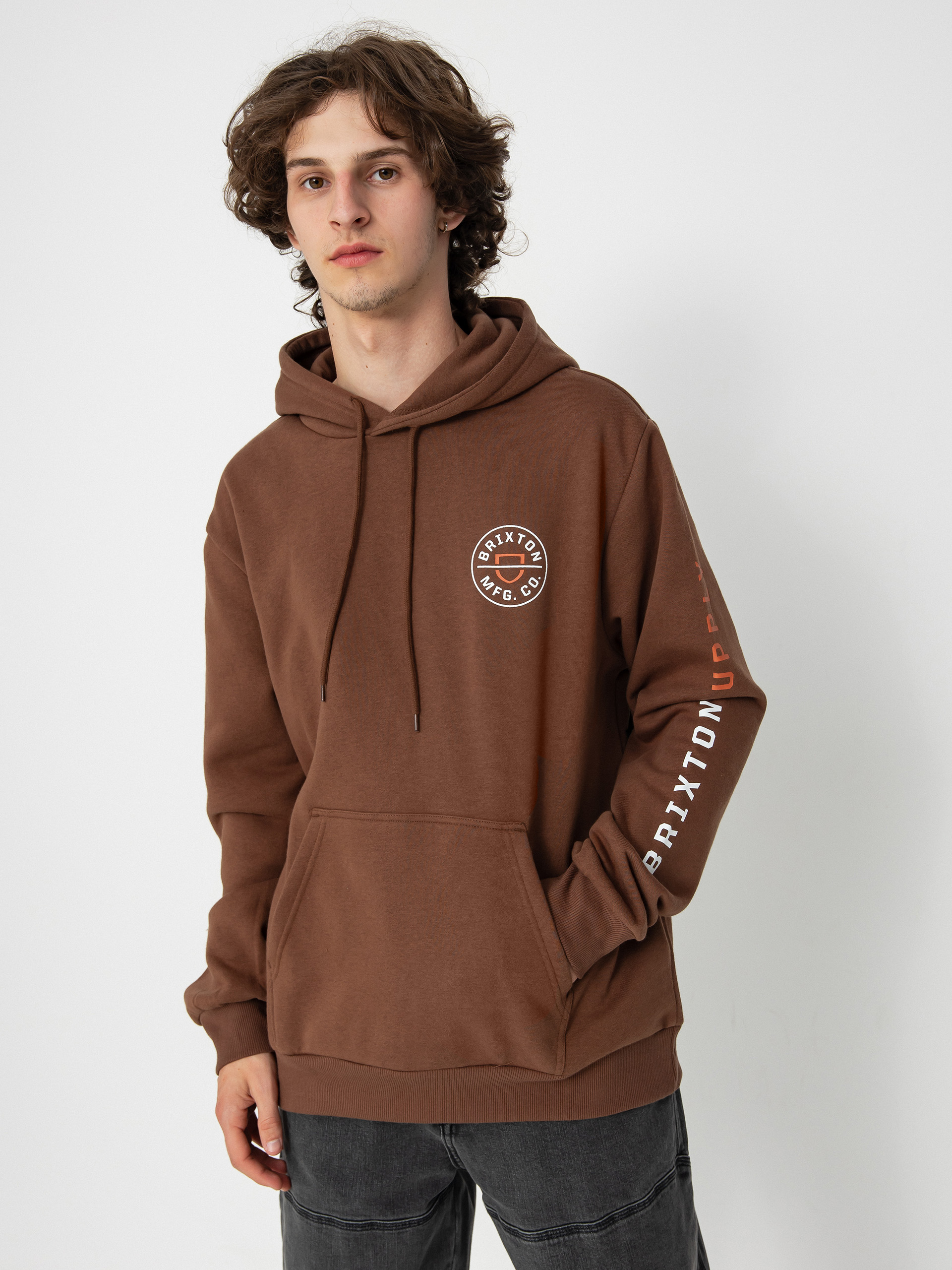 Худі Brixton Crest HD (pinecone brown/rust orange/whi)