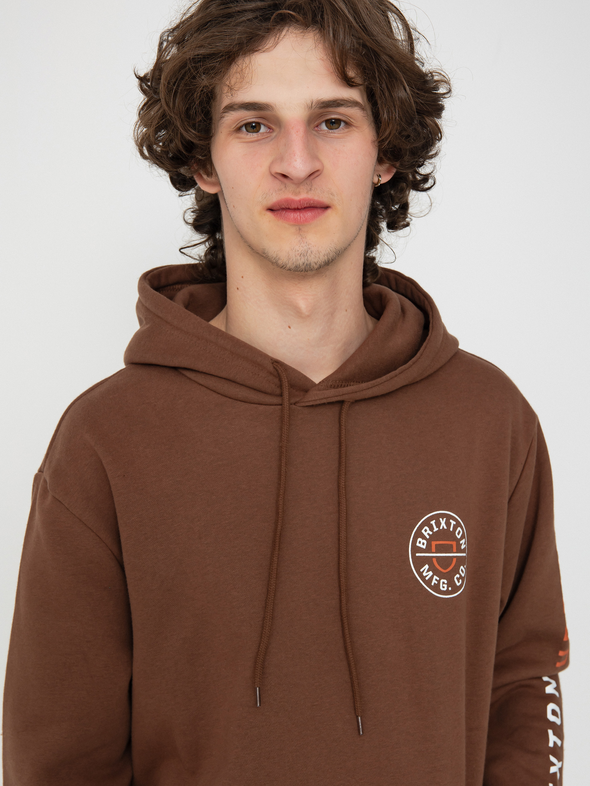 Худі Brixton Crest HD (pinecone brown/rust orange/whi)