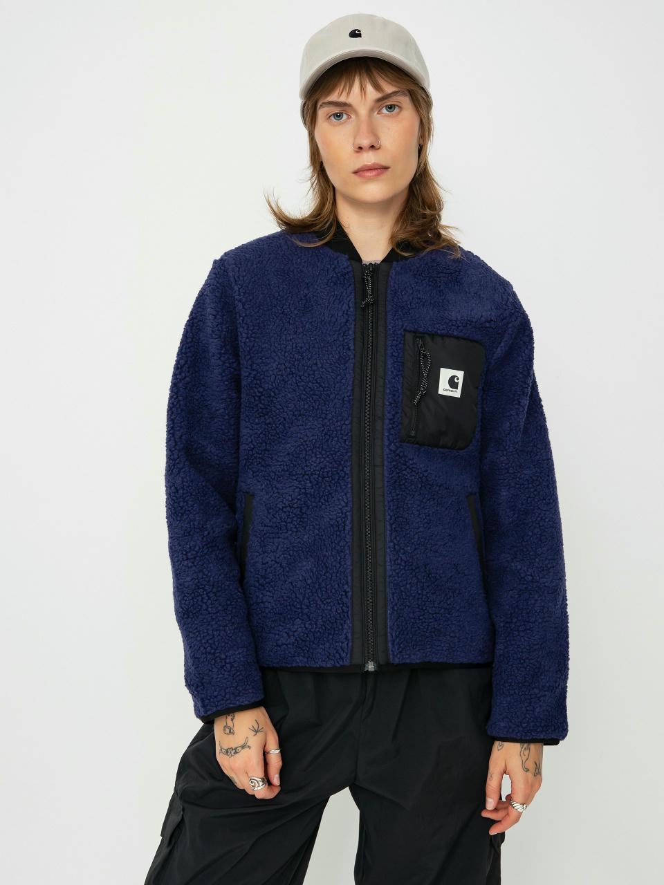 Флісовий светр Carhartt WIP Janet Wmn (aura/black)