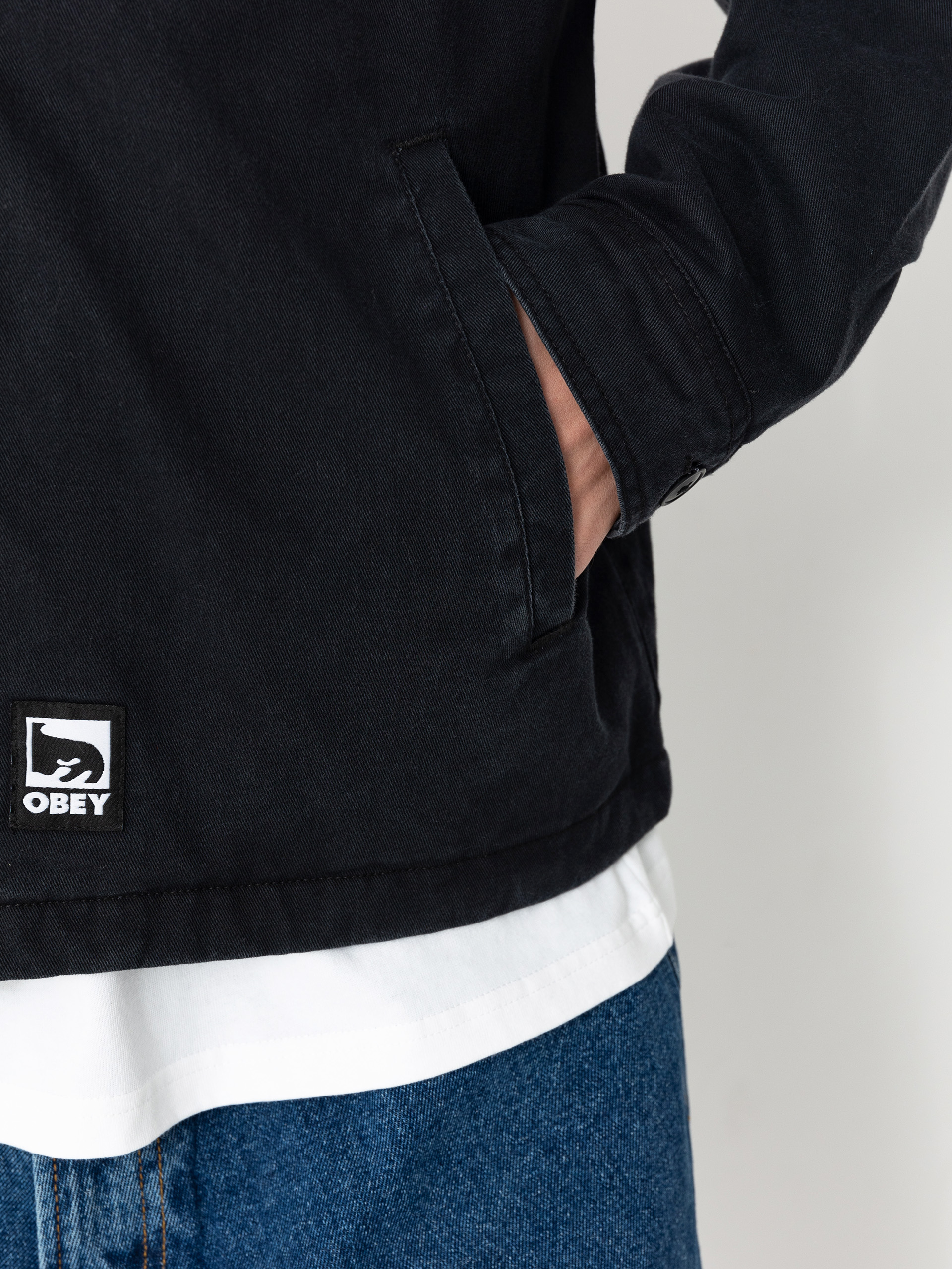 Куртка OBEY Head Jazz Zip Up (digital black faded wash)