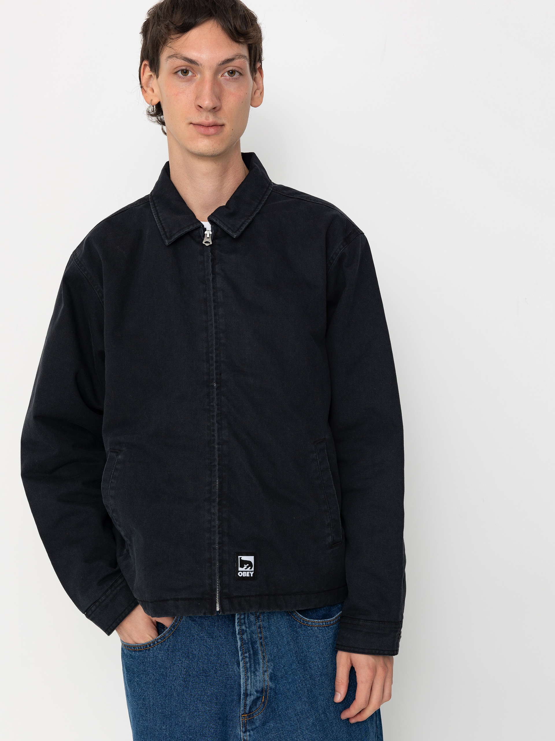 Куртка OBEY Head Jazz Zip Up (digital black faded wash)