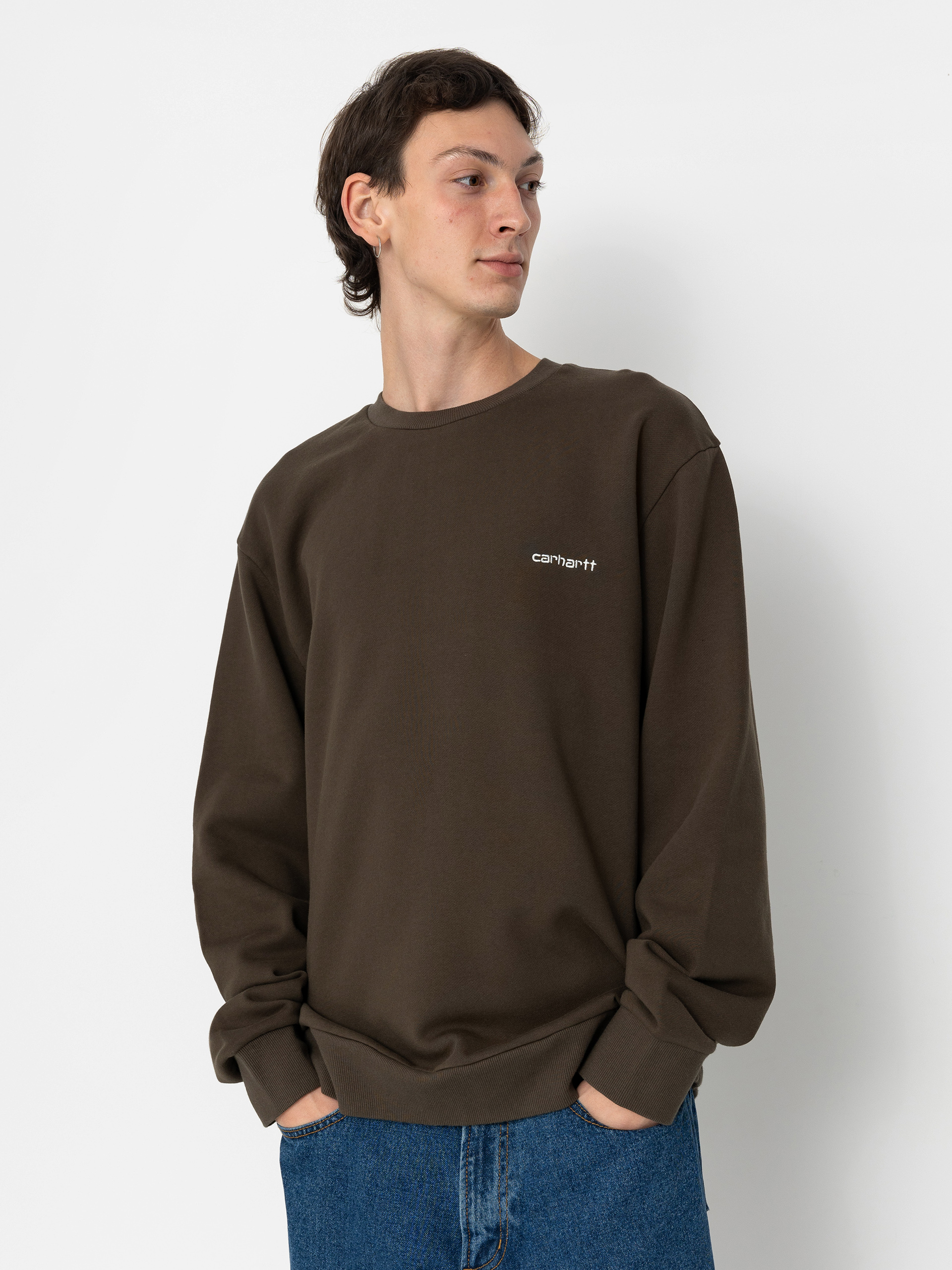 Світшот Carhartt WIP Script Embroidery (cypress/white)