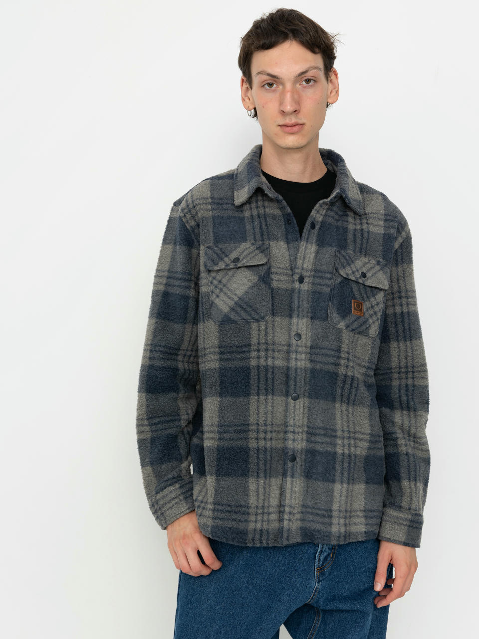 Сорочка Brixton Bowery Arctic Stretch Ls (washed navy/beige plaid)