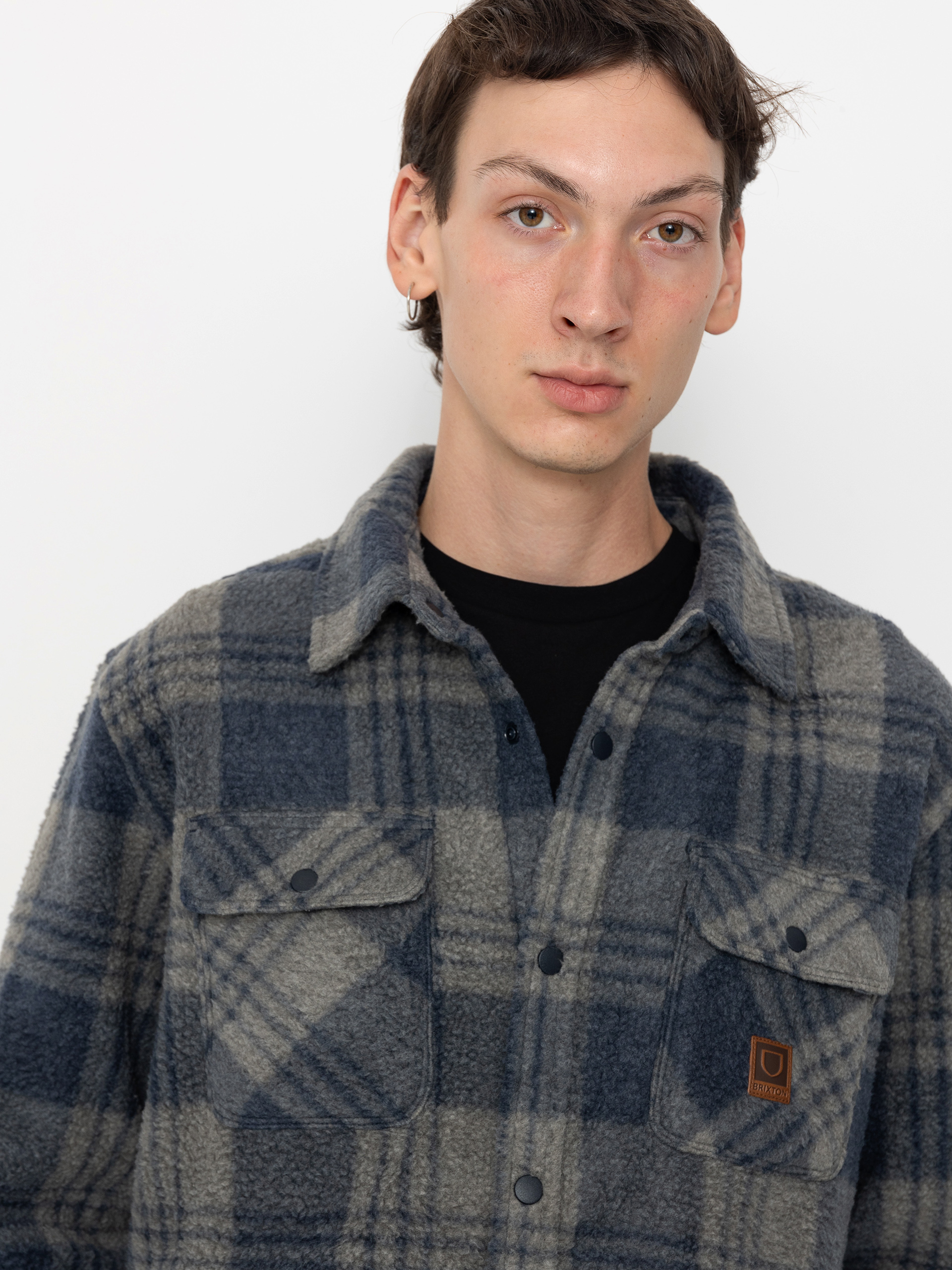 Сорочка Brixton Bowery Arctic Stretch Ls (washed navy/beige plaid)