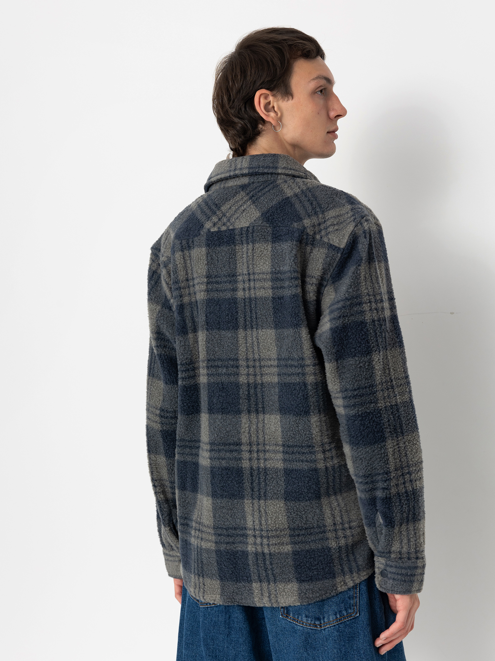Сорочка Brixton Bowery Arctic Stretch Ls (washed navy/beige plaid)