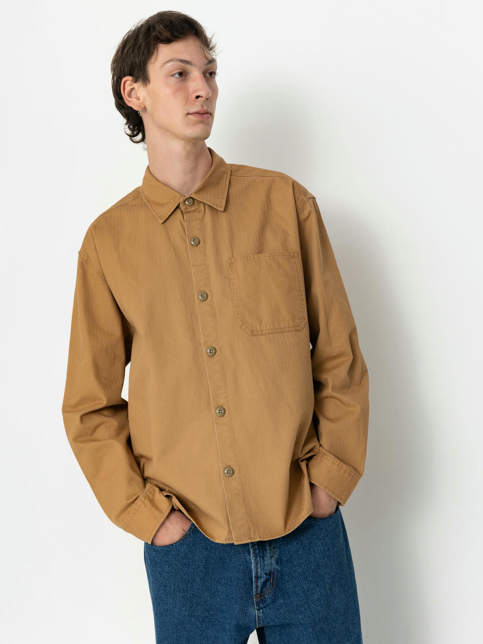 Сорочка Brixton Selden Overshirt (tobacco brown worn wash)