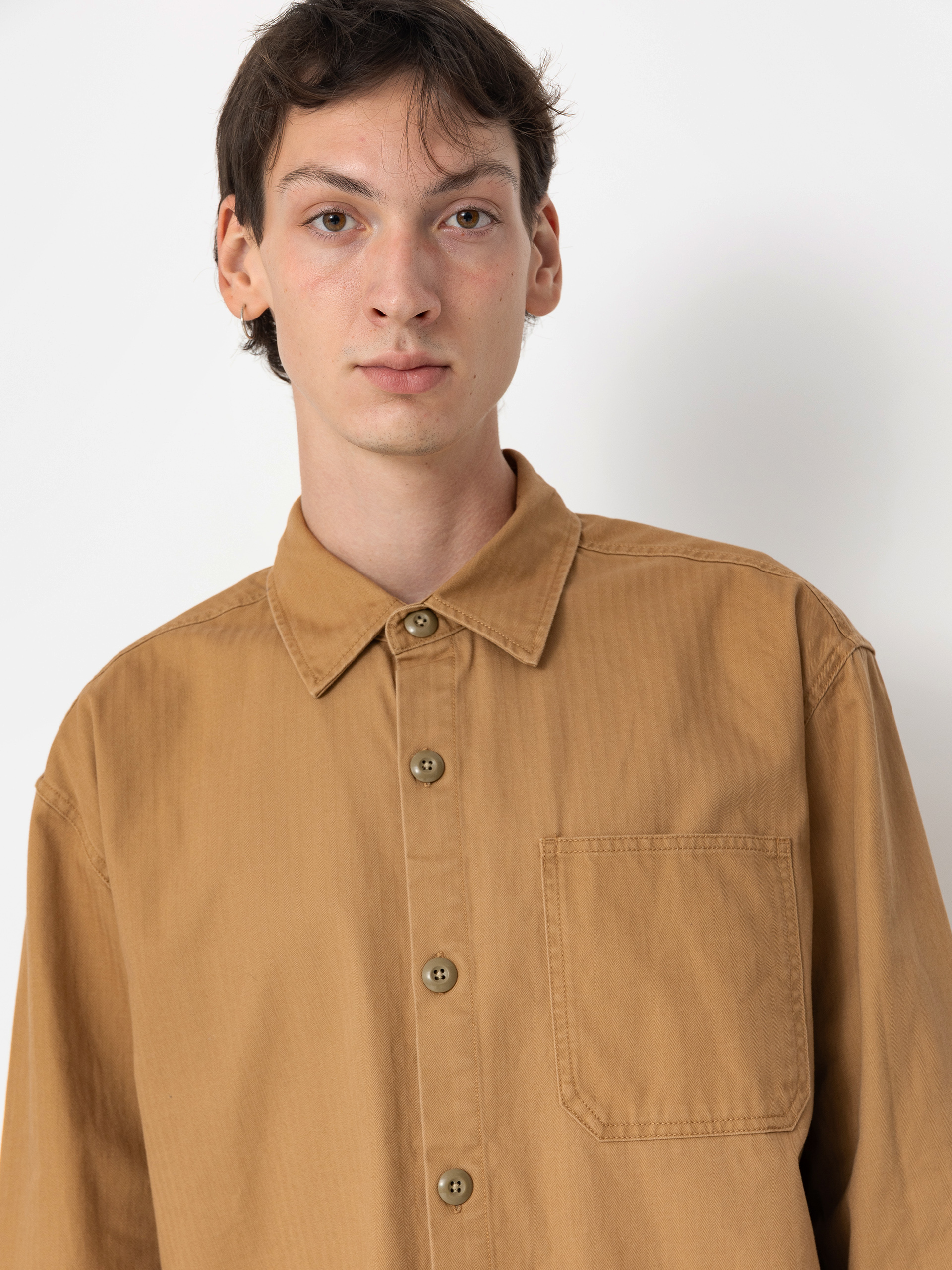 Сорочка Brixton Selden Overshirt (tobacco brown worn wash)