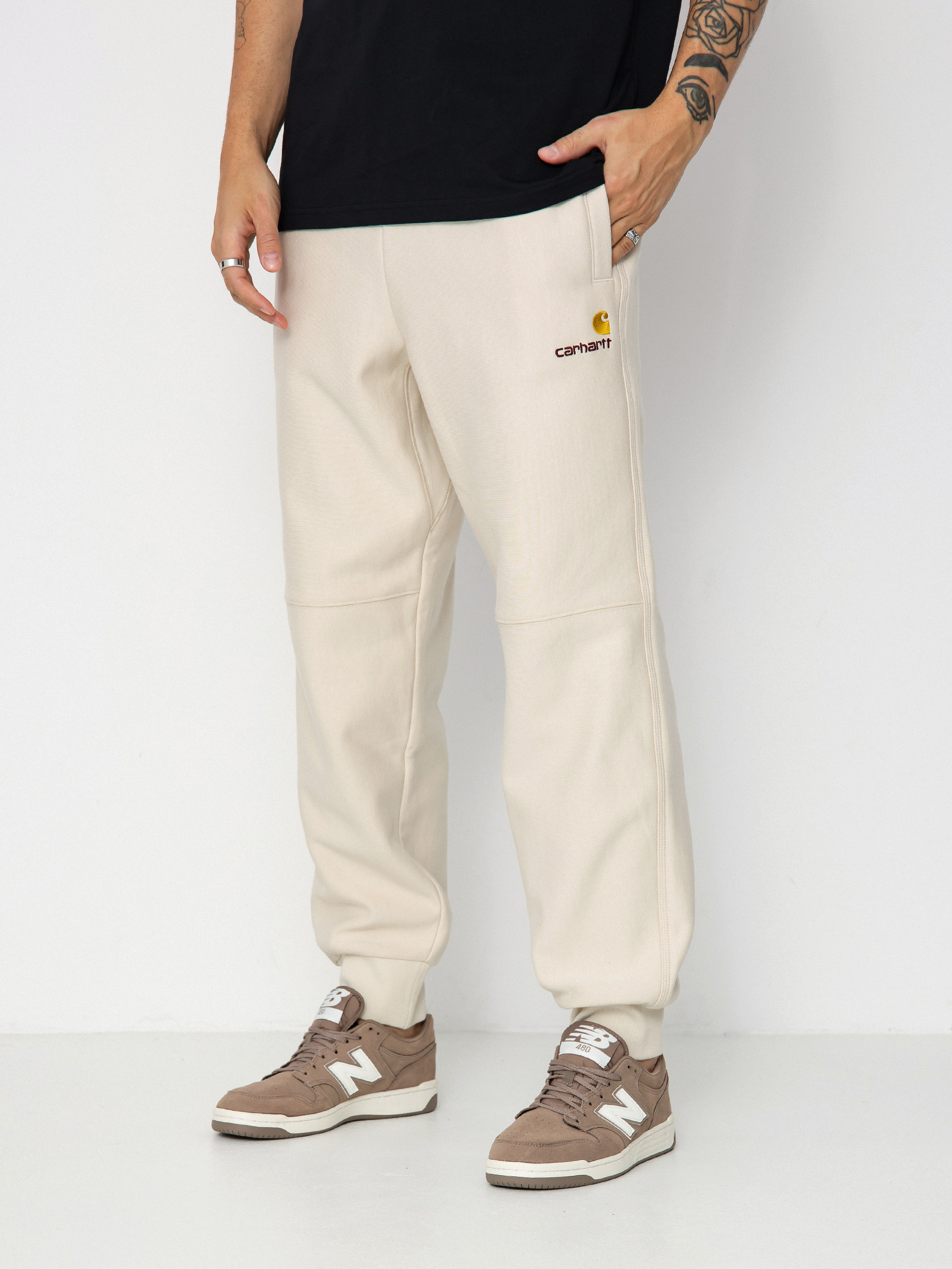 Штани Carhartt WIP American Script Jogging (moonbeam)