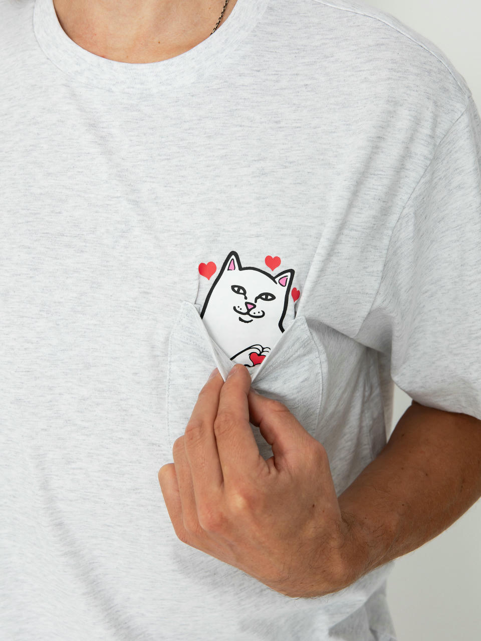 Футболка RipNDip Nermal Loves Pocket (ash heather)