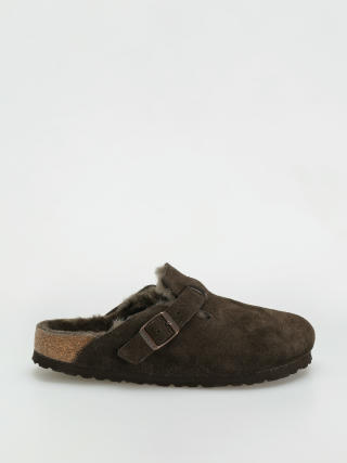 Шльопанці Birkenstock Boston Shearling Suede Leather Fur Narrow Wmn (mocha)