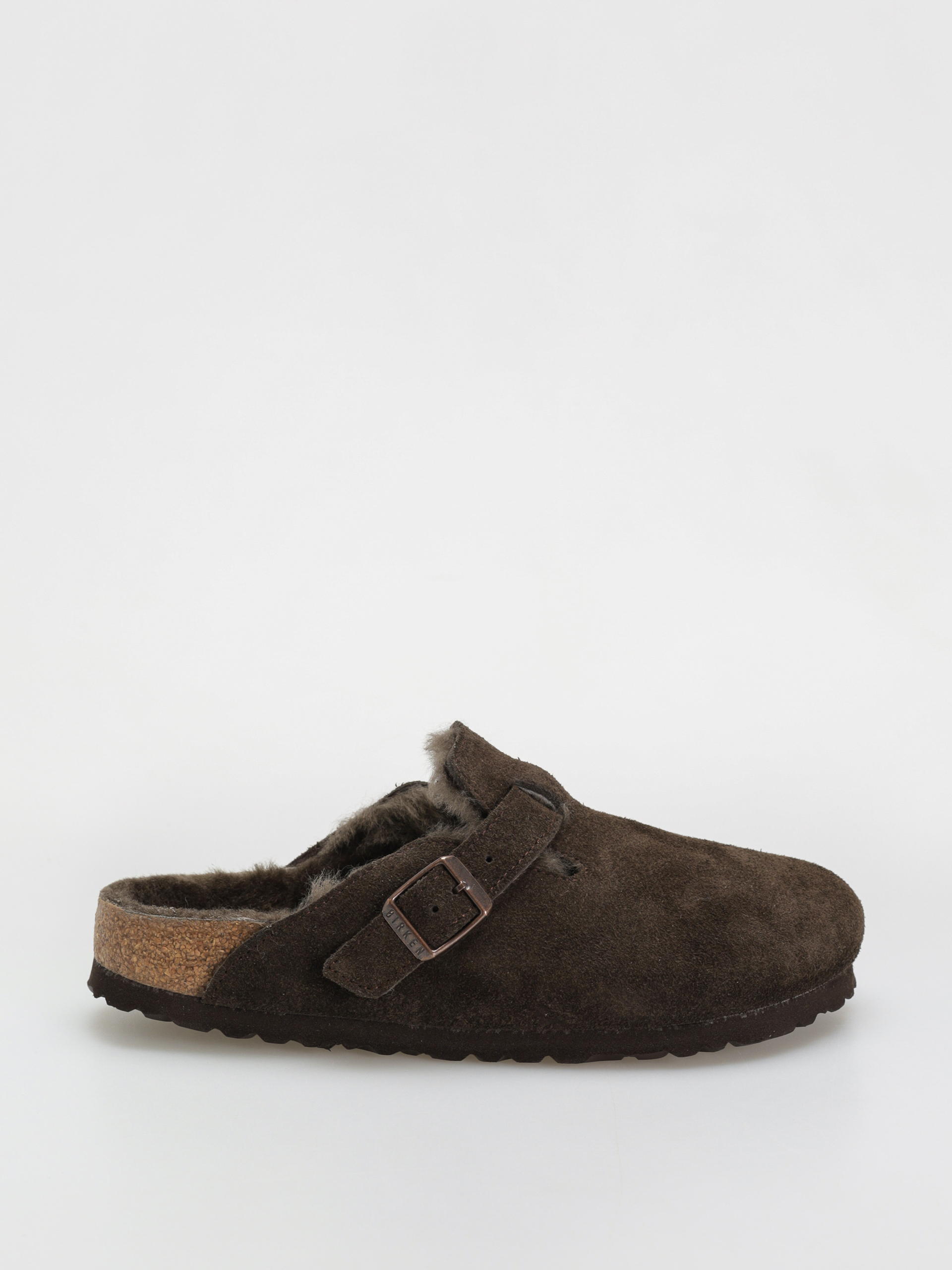u0428u043bu044cu043eu043fu0430u043du0446u0456 Birkenstock Boston Shearling Suede Leather Fur Narrow Wmn (mocha)