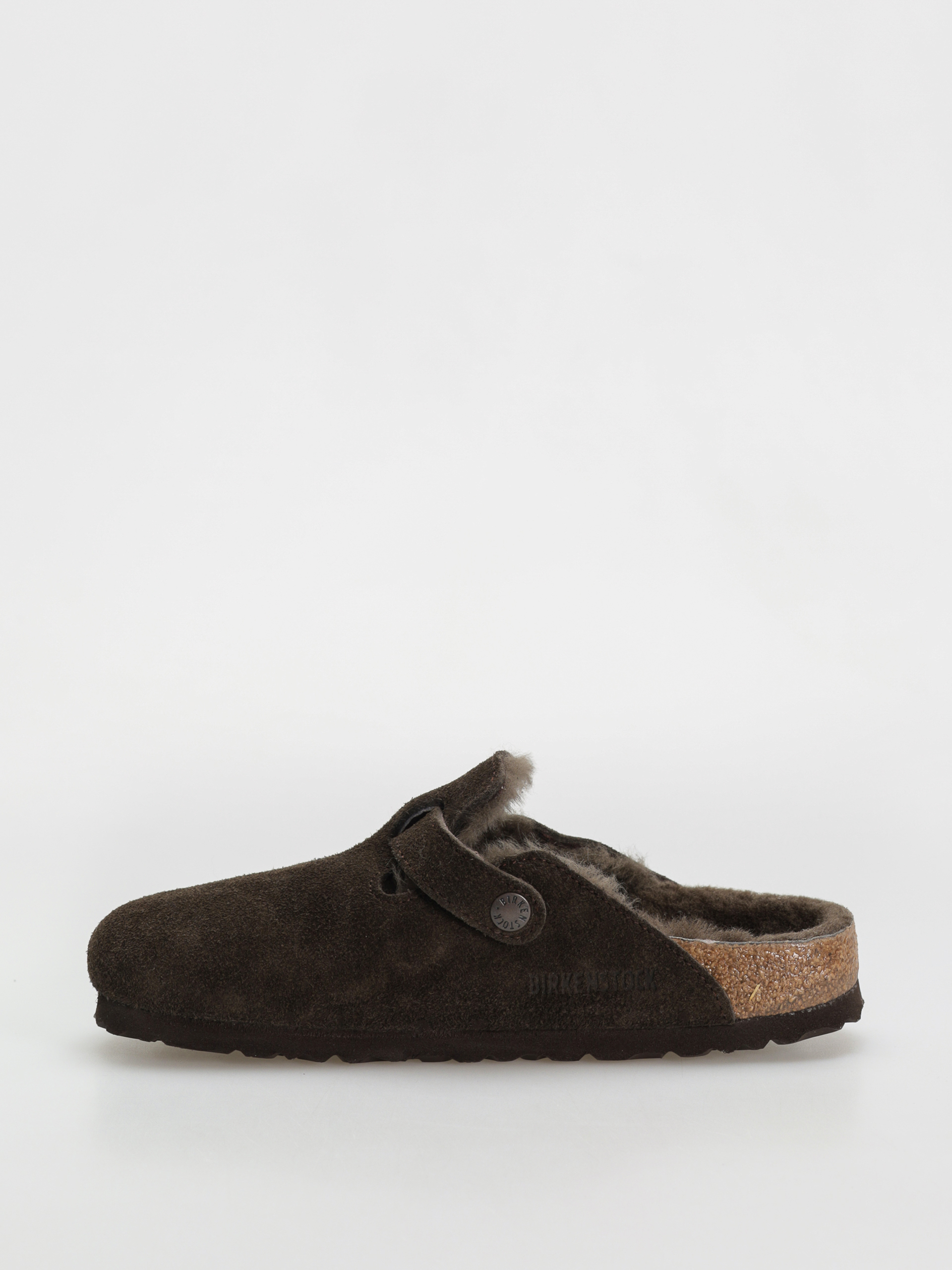 Шльопанці Birkenstock Boston Shearling Suede Leather Fur Narrow Wmn (mocha)