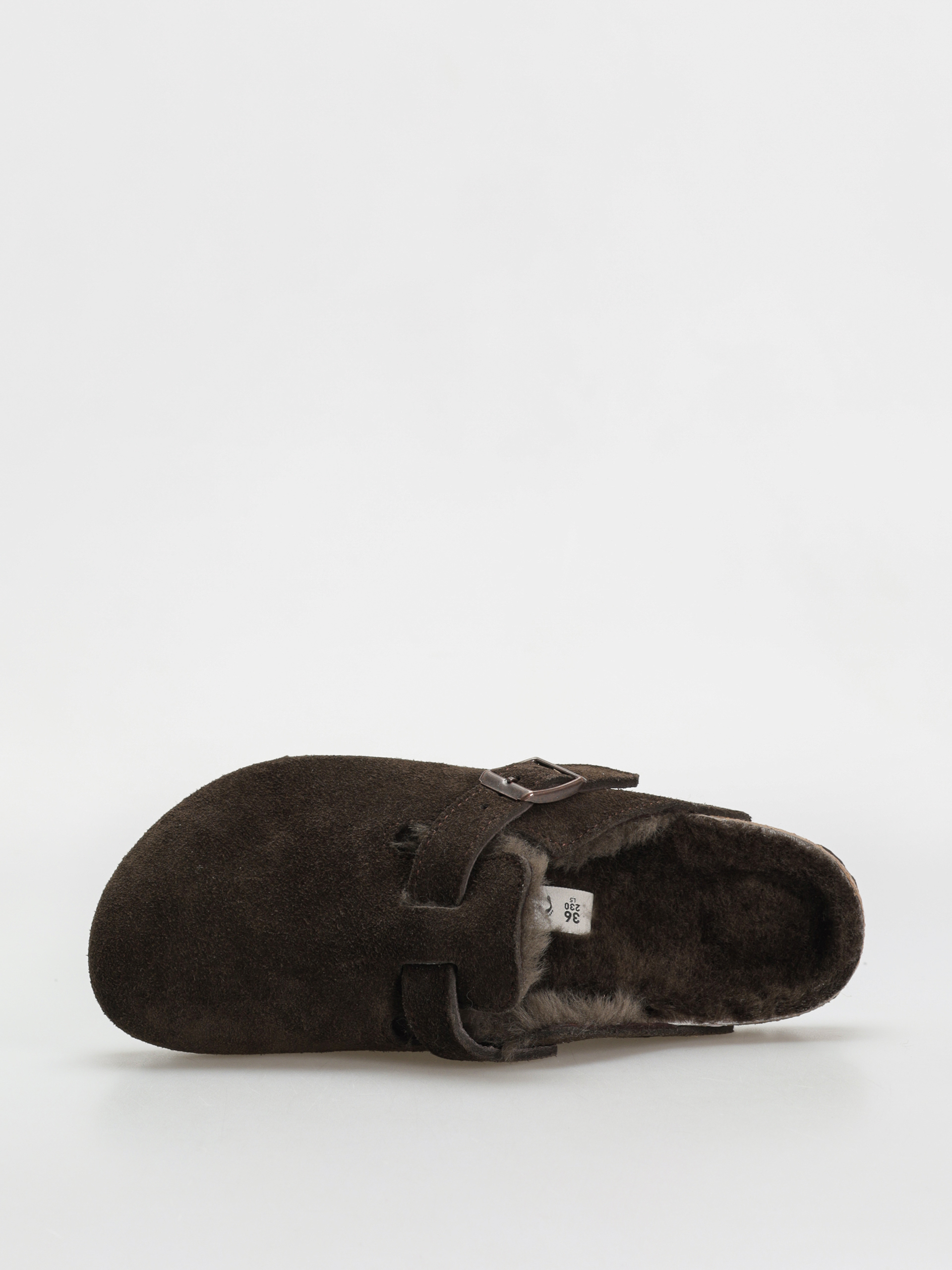 Шльопанці Birkenstock Boston Shearling Suede Leather Fur Narrow Wmn (mocha)