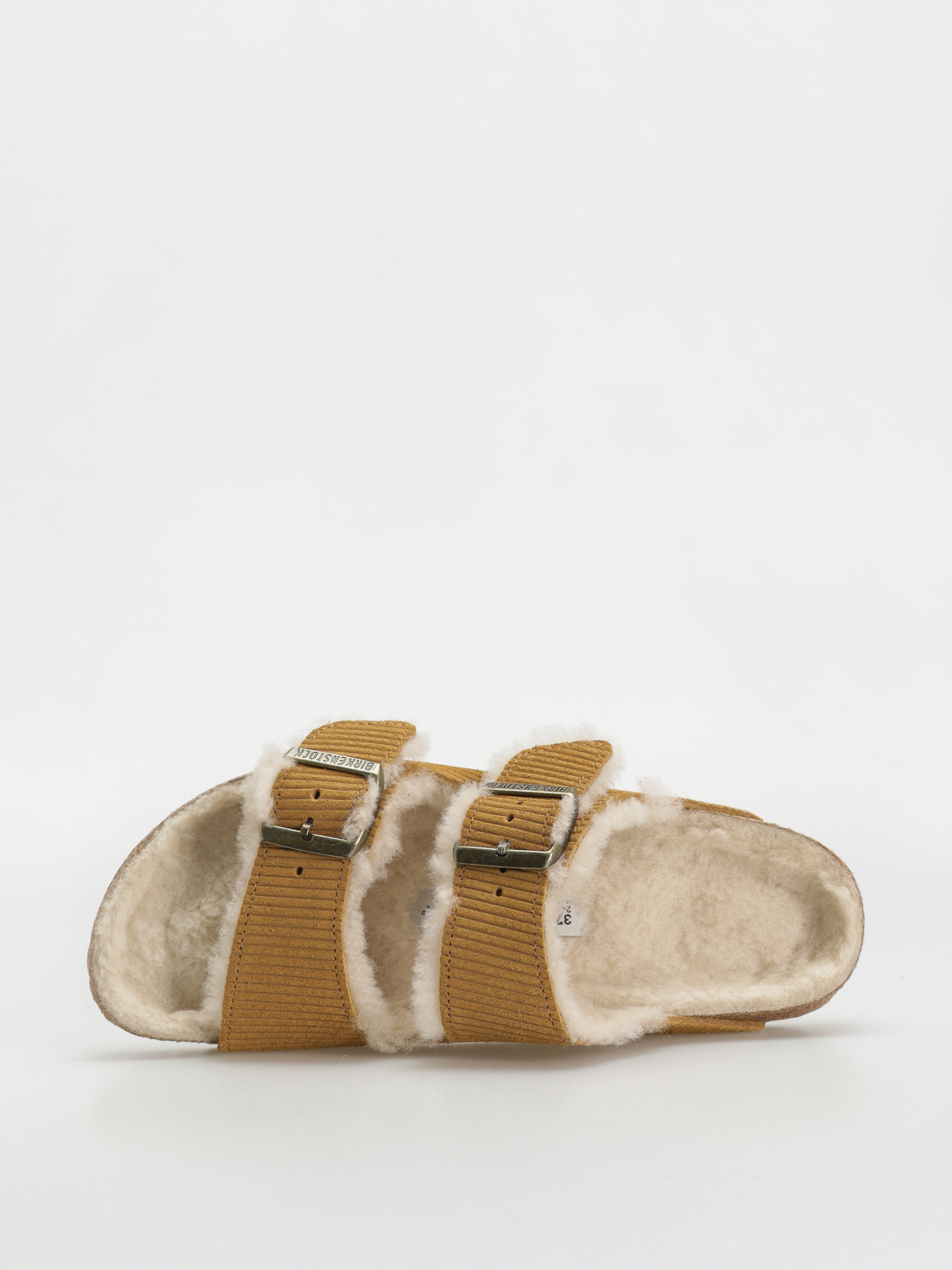 Шльопанці Birkenstock Arizona Fell Suede Leather Fur Narrow Wmn (corduroy cork brown)