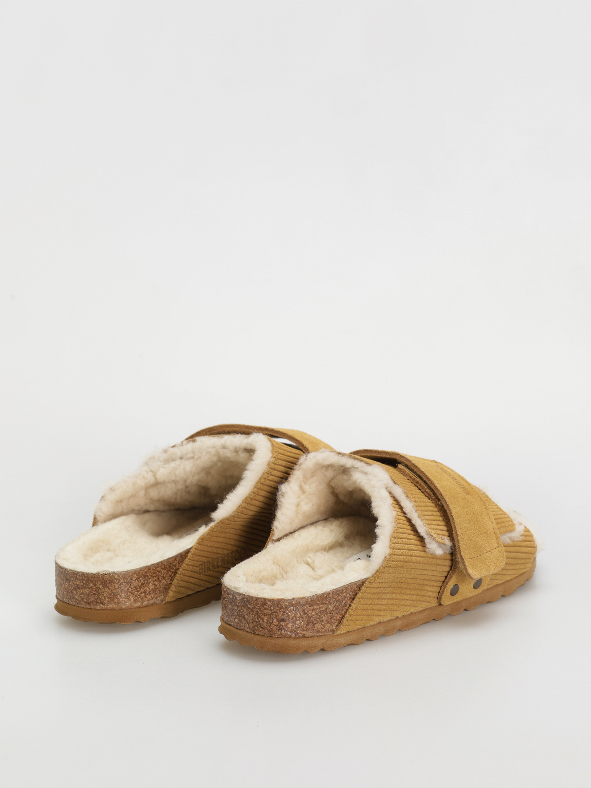 Шльопанці Birkenstock Kyoto Shearling Suede Leather Fur Narrow Wmn (corduroy cork brown)