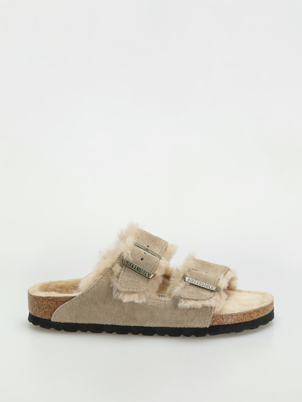 Шльопанці Birkenstock Arizona Shearling Suede Leather Fur Narrow Wmn (taupe)