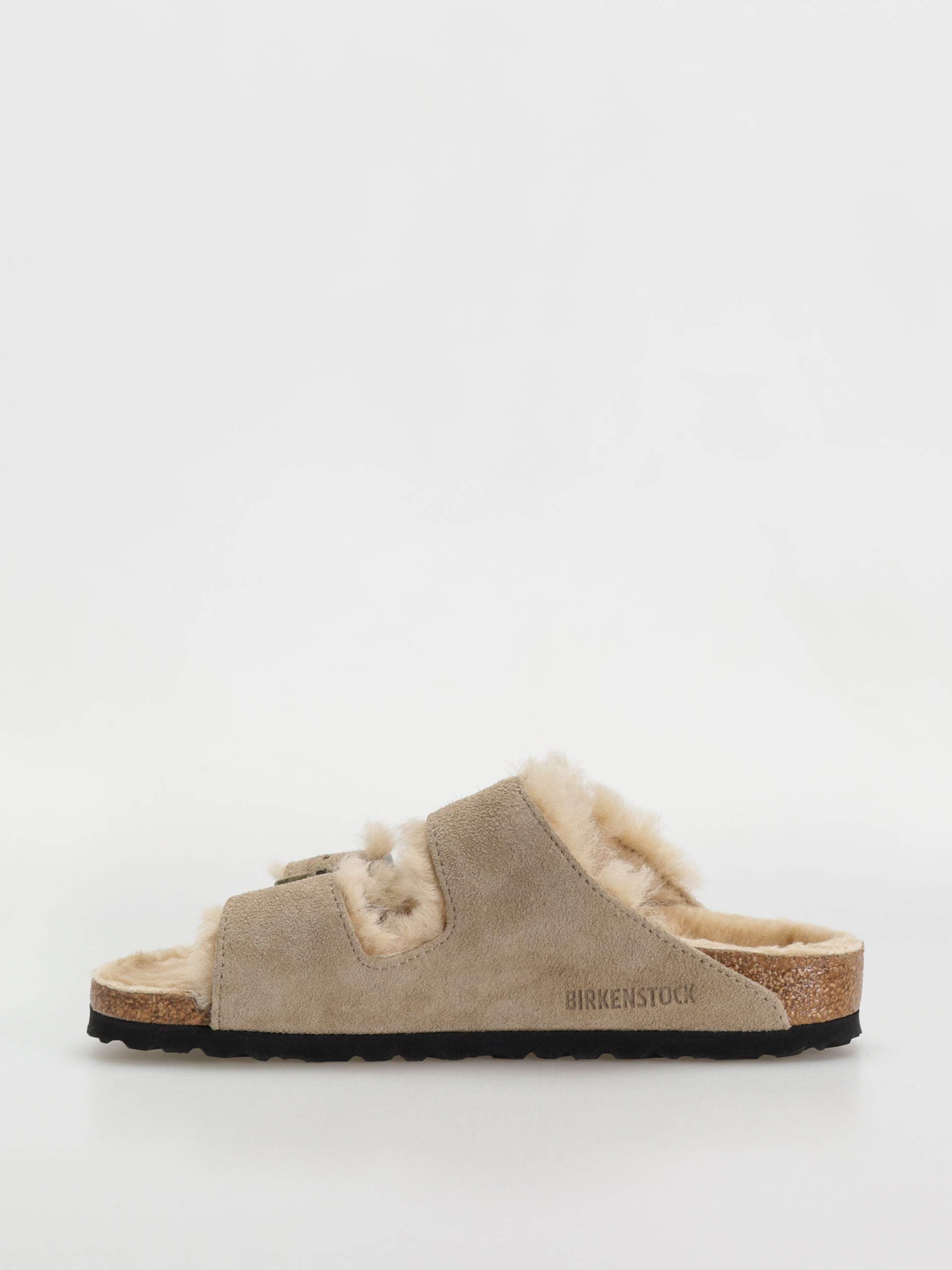 Шльопанці Birkenstock Arizona Shearling Suede Leather Fur Narrow Wmn (taupe)