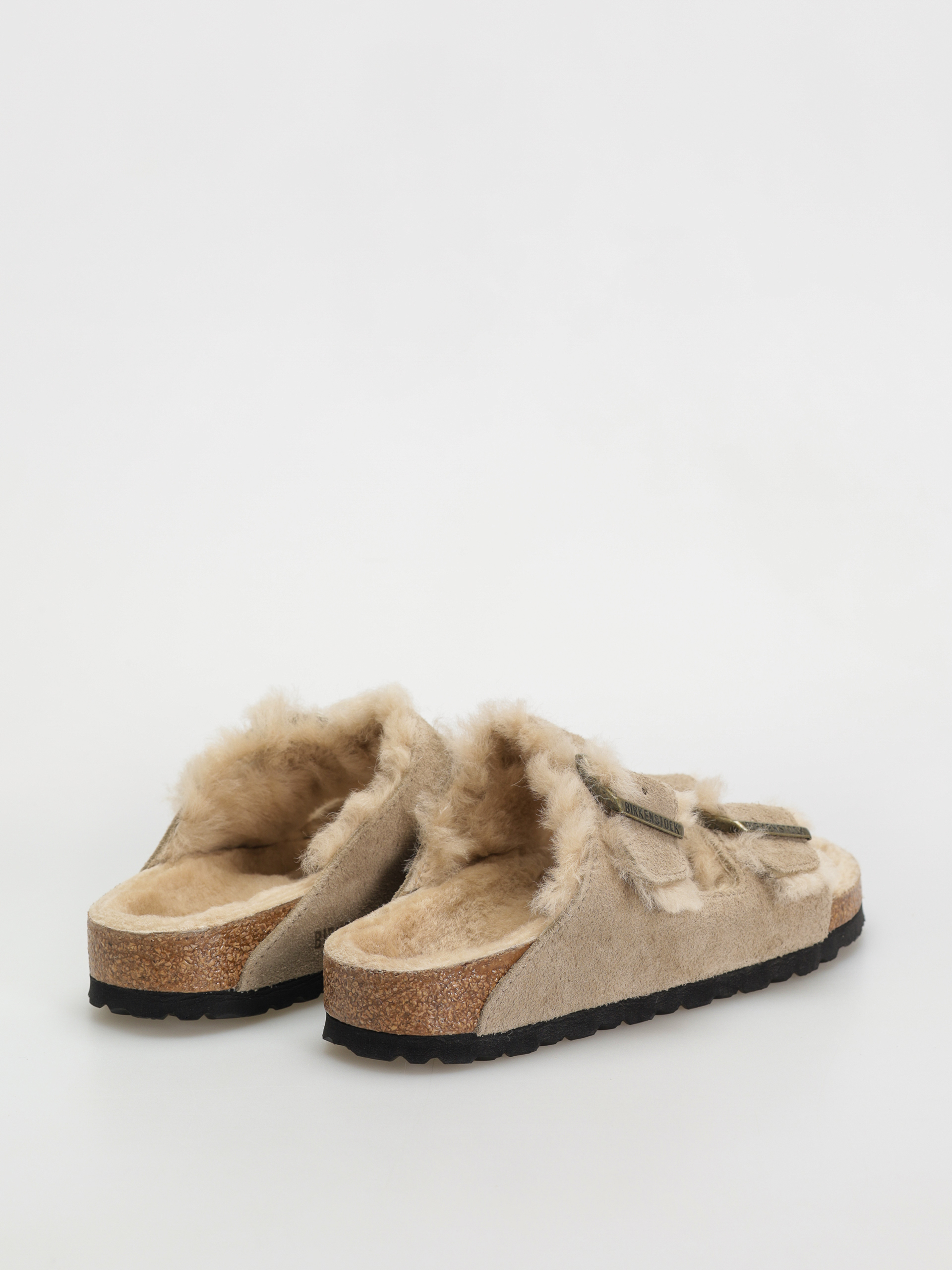Шльопанці Birkenstock Arizona Shearling Suede Leather Fur Narrow Wmn (taupe)