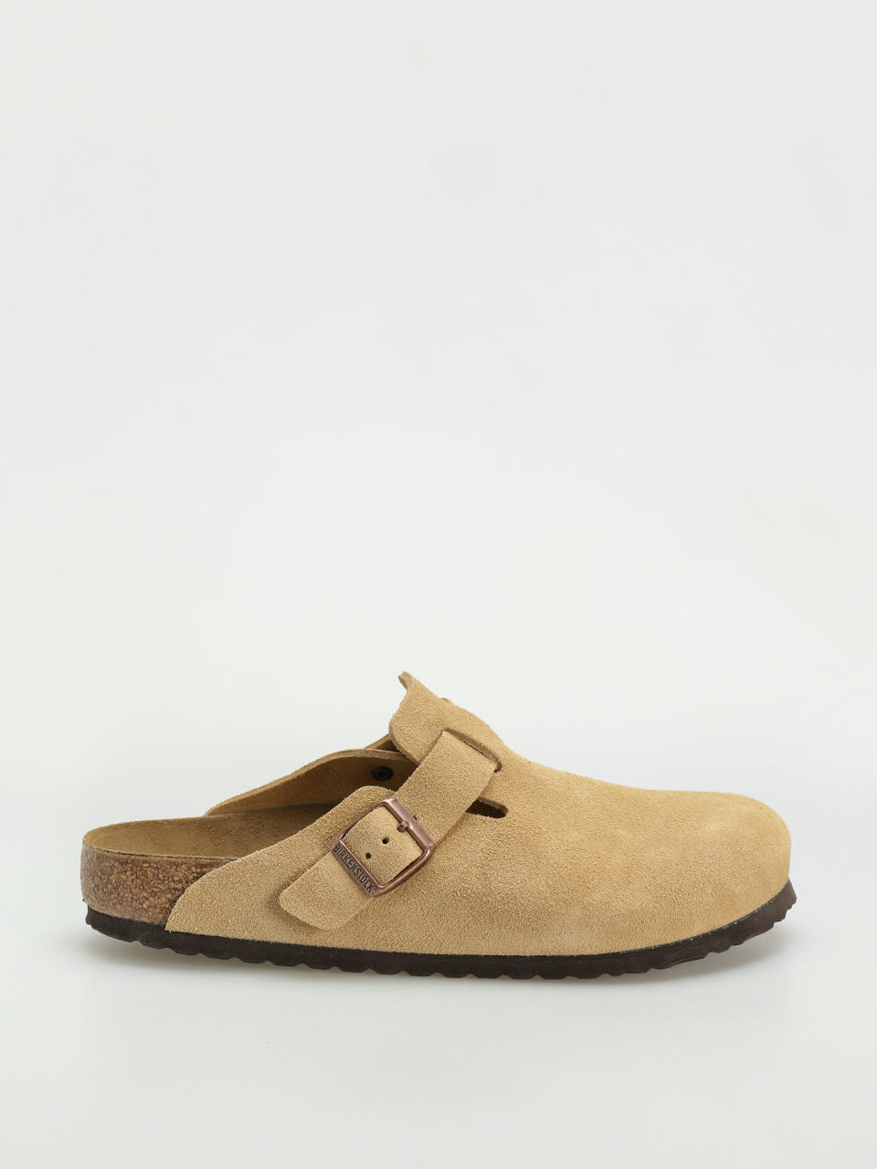 Шльопанці Birkenstock Boston Suede Leather Regular (latte cream)