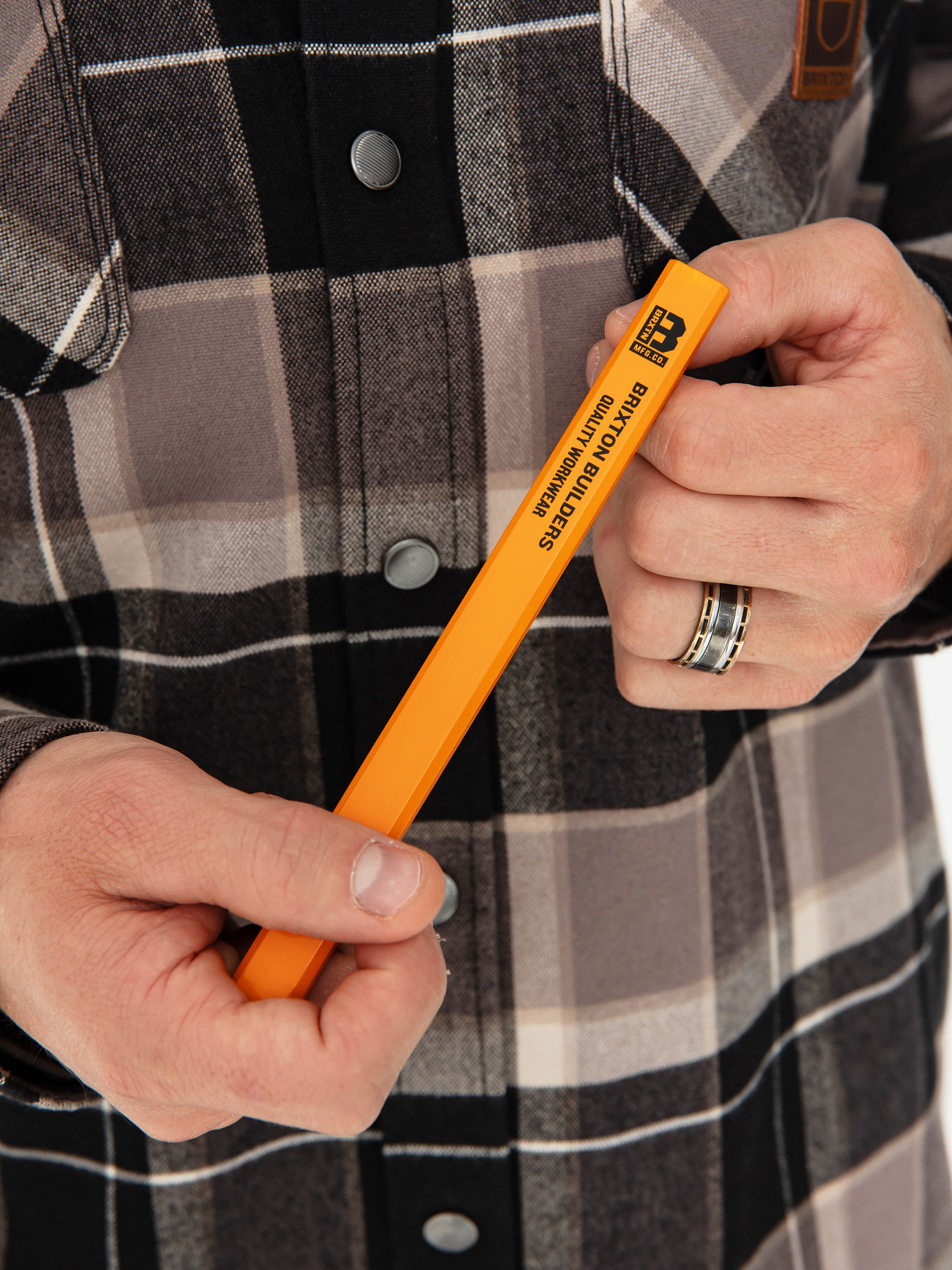 Сорочка Brixton Builders Bowery Str Wr Ls (black/charcoal/beige)