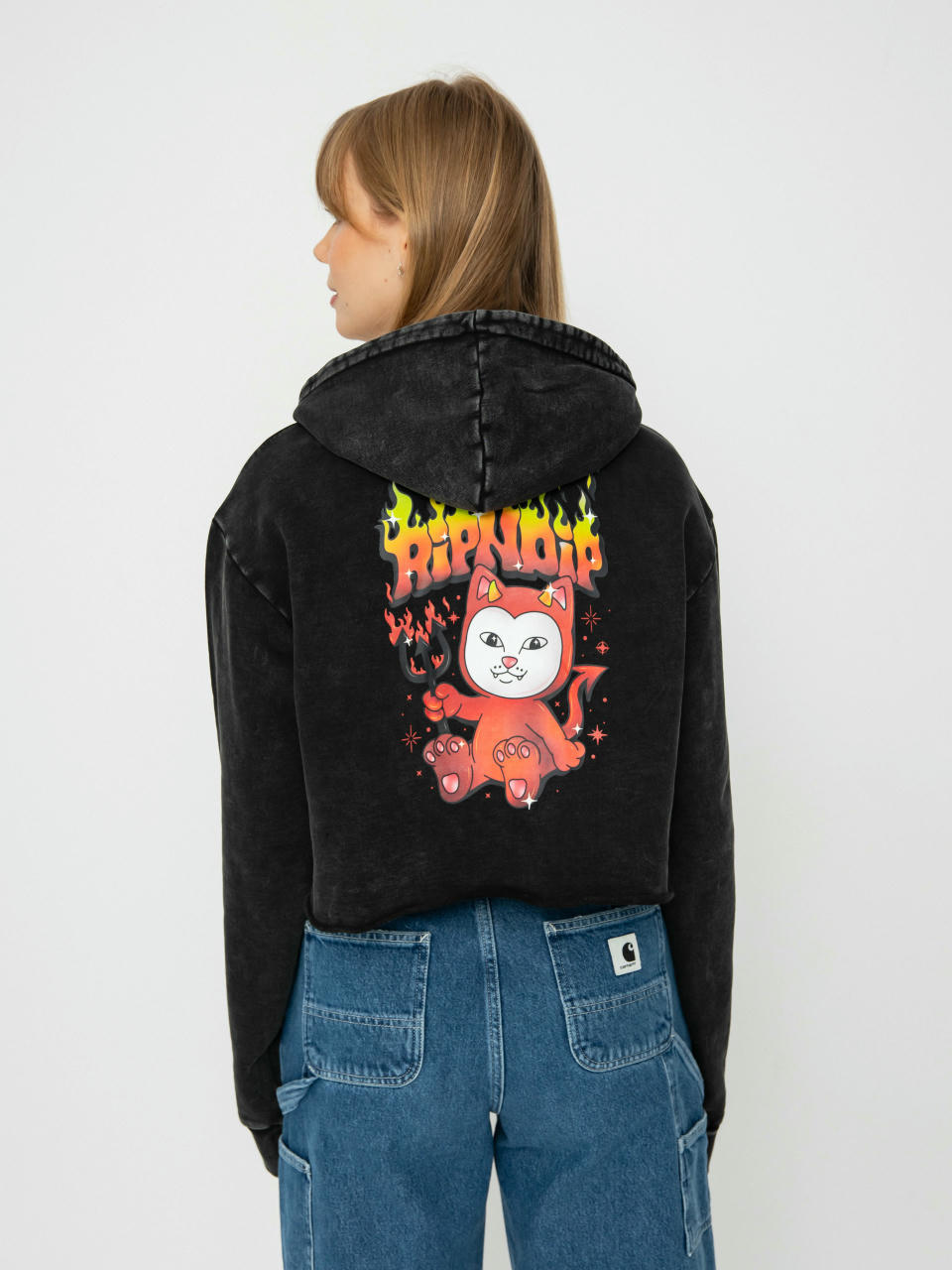 Худі RipNDip Scary Cute Cropped HD (black wash)