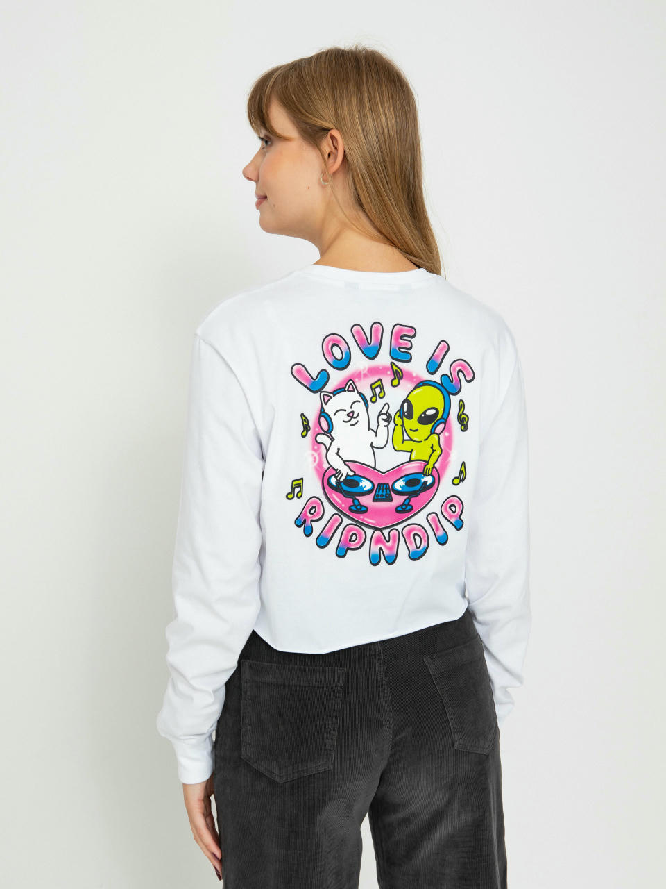 Лонгслів RipNDip Love Is Ripndip Cropped (white)