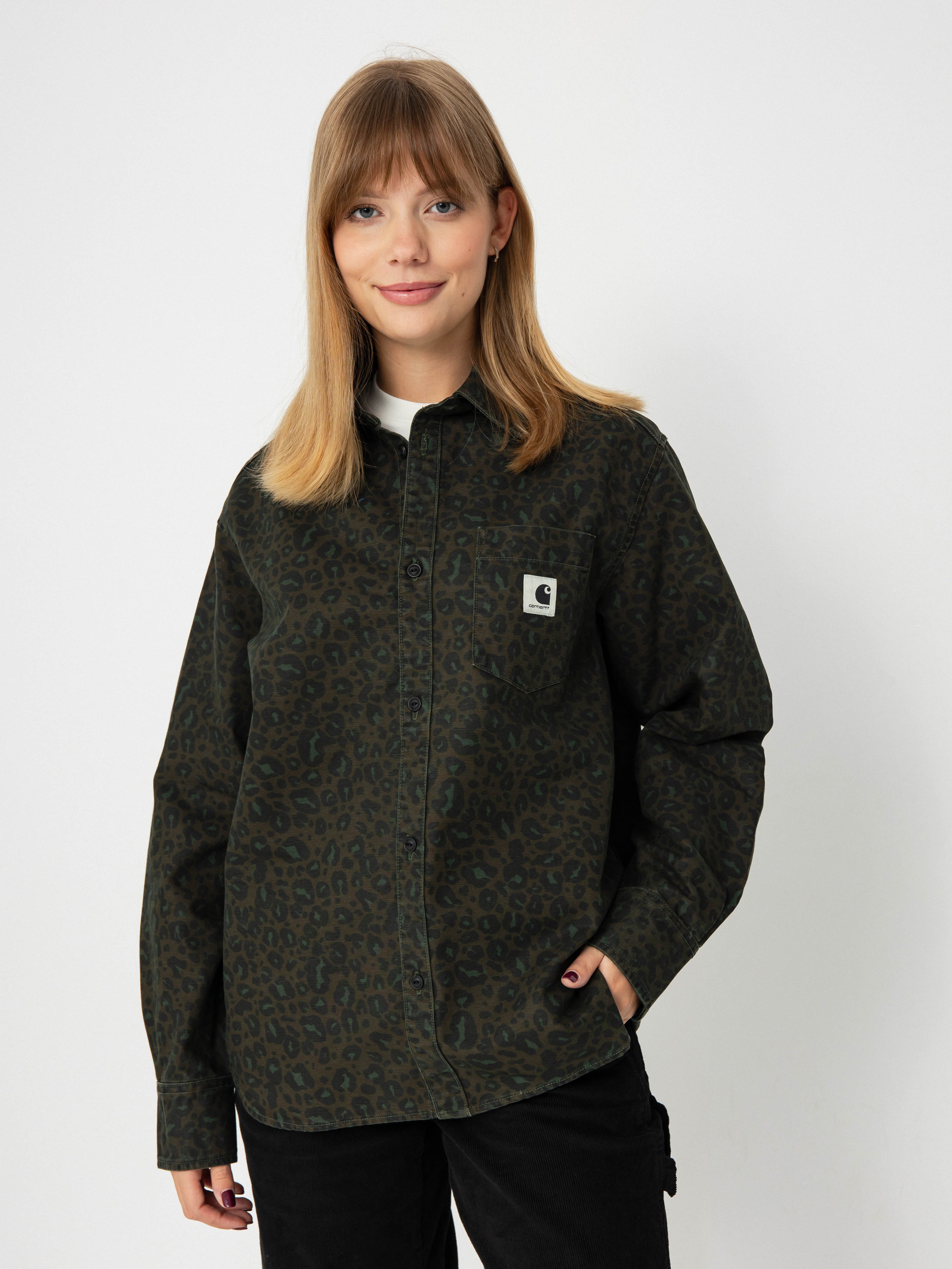 u0421u043eu0440u043eu0447u043au0430 Carhartt WIP Leo Wmn (camo leo/tamarind/office green)