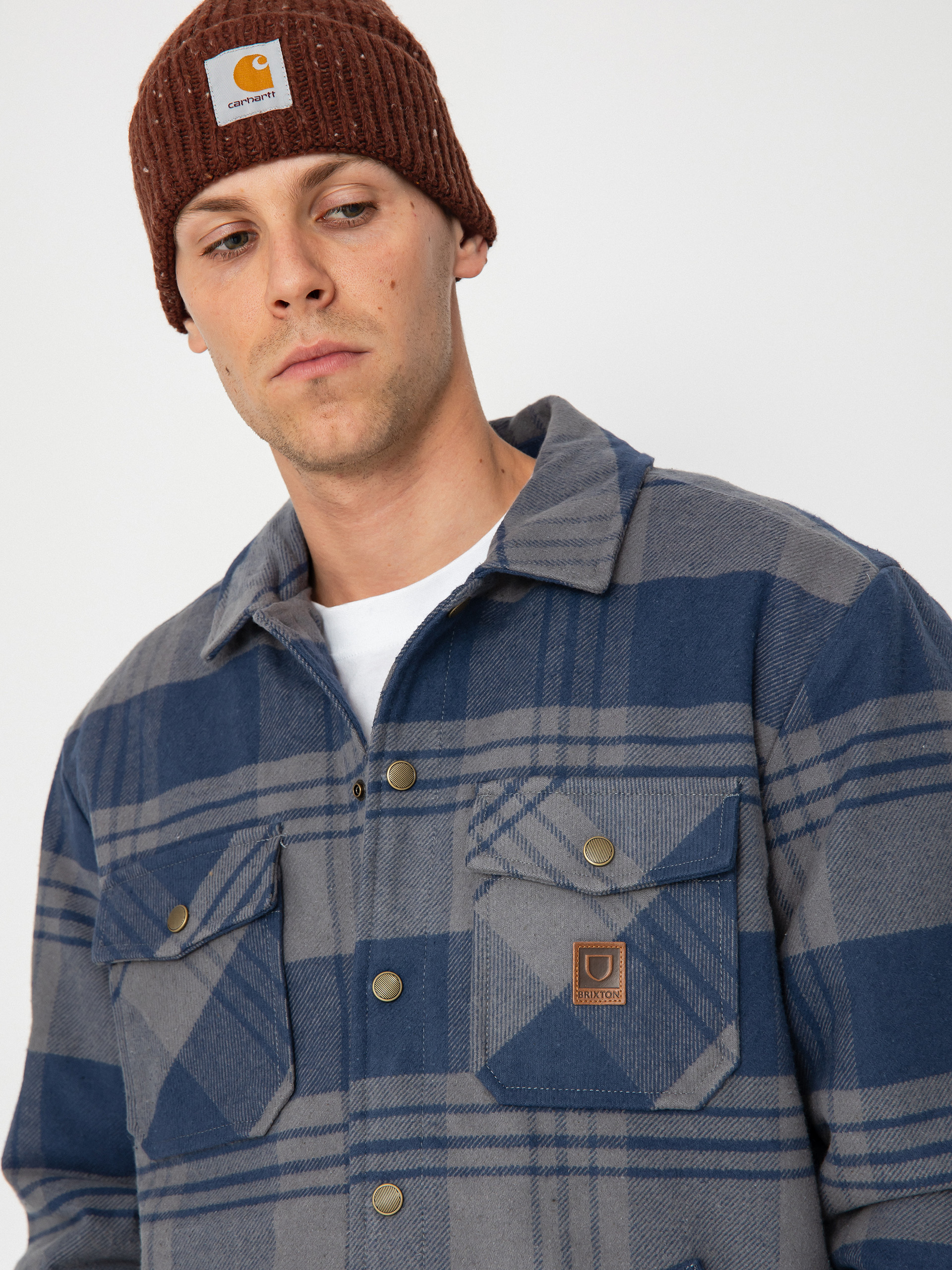 Куртка Brixton Durham Lined (washed navy/beige plaid)