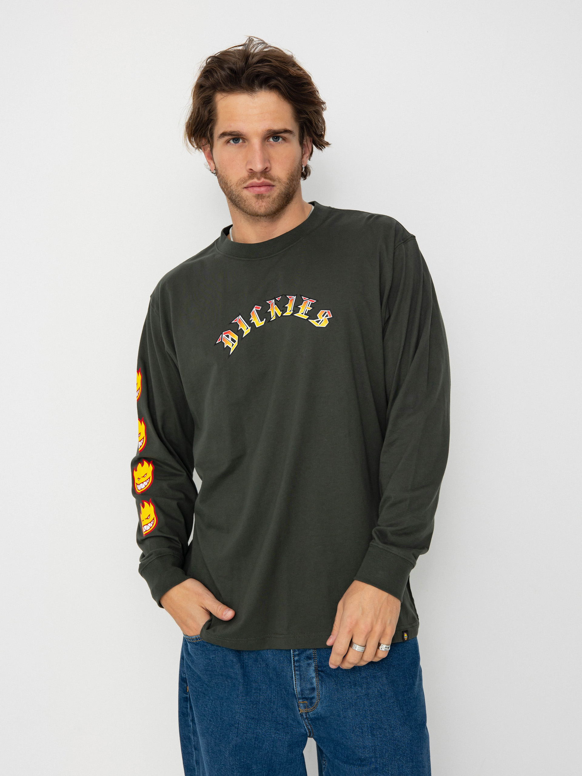 Лонгслів Dickies X Spitfire Long Sleeve - зелений (olive green)