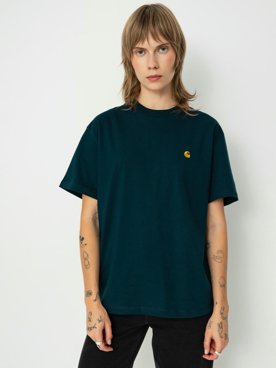 Футболка Carhartt WIP Chase Wmn (duck blue/gold)