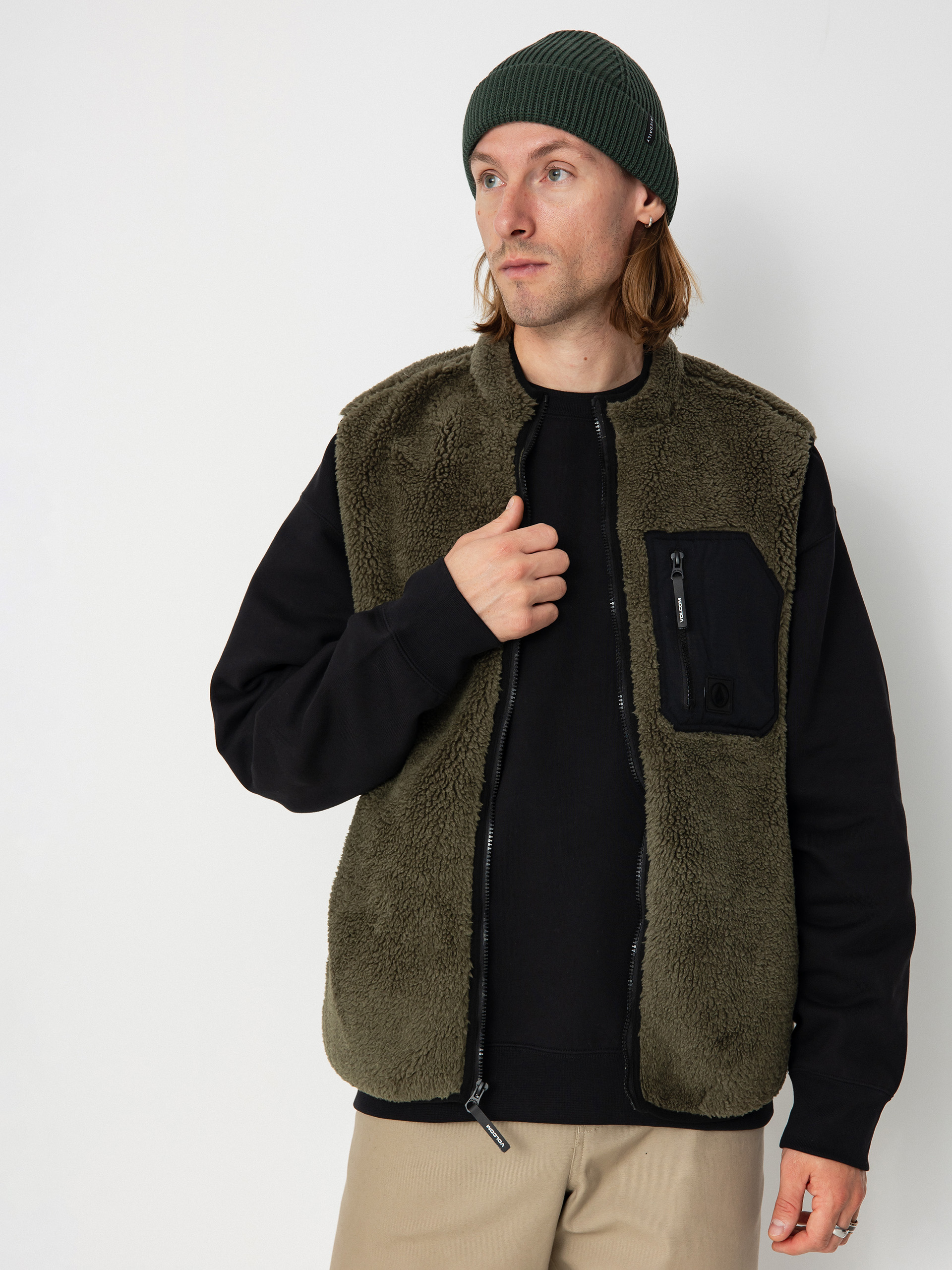 Безрукавка Volcom Muzzer Fuzzar Vest (wintermoss)