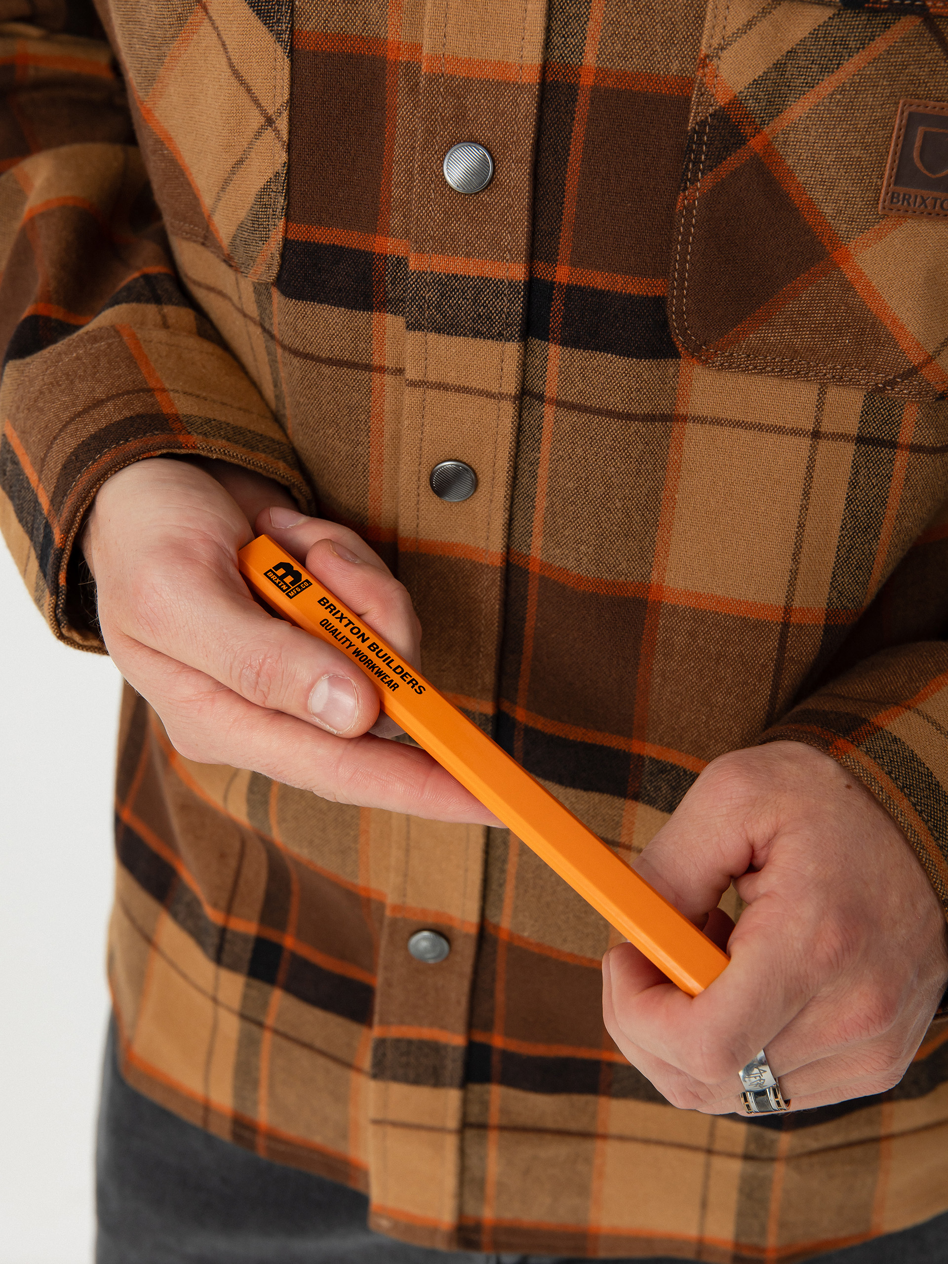 Сорочка Brixton Builders Bowery Str Wr Ls (burro brown/pinecone brown/bla)