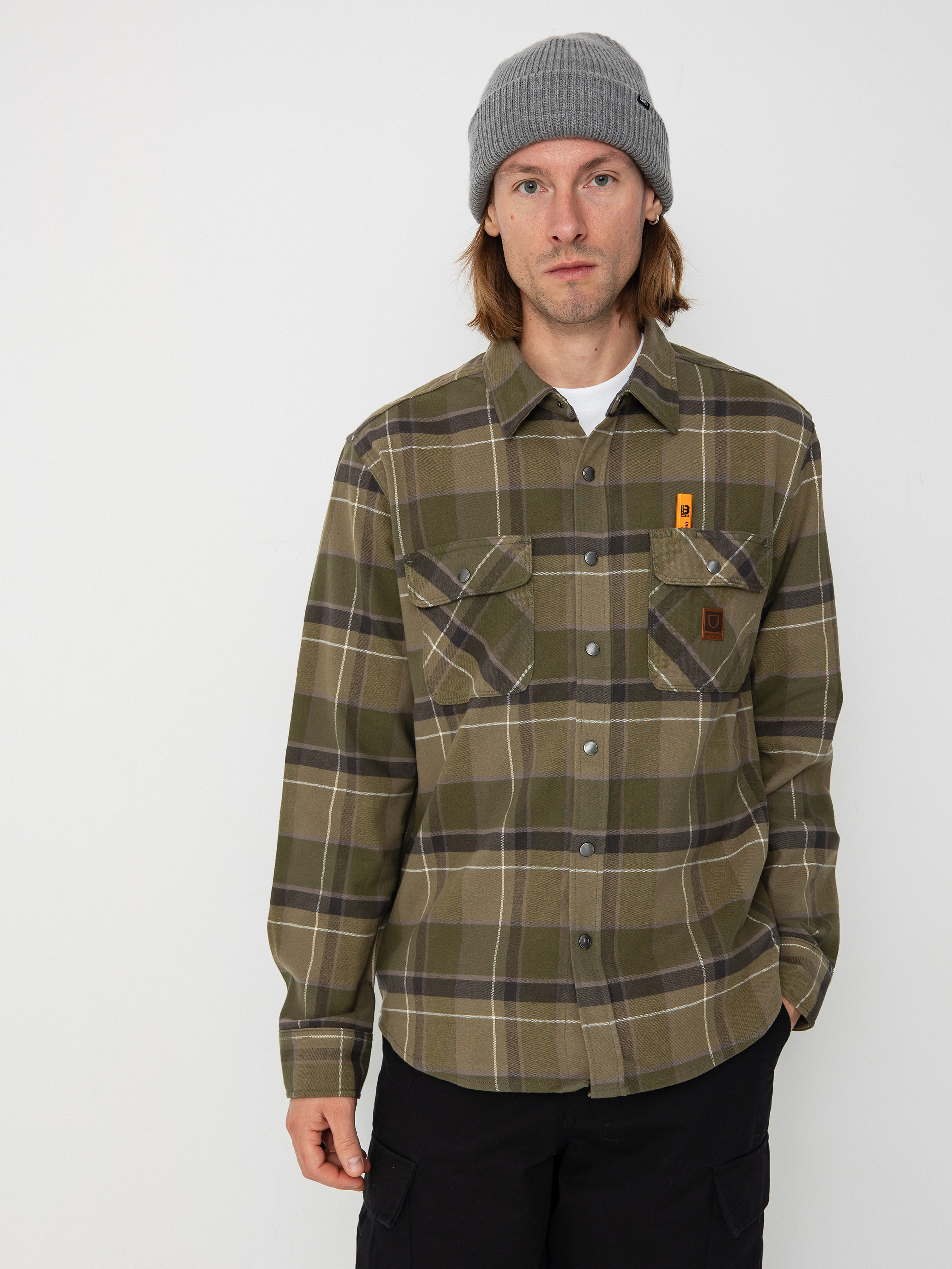 u0421u043eu0440u043eu0447u043au0430 Brixton Builders Bowery Str Wr Ls (dill/olive surplus/washed blac)