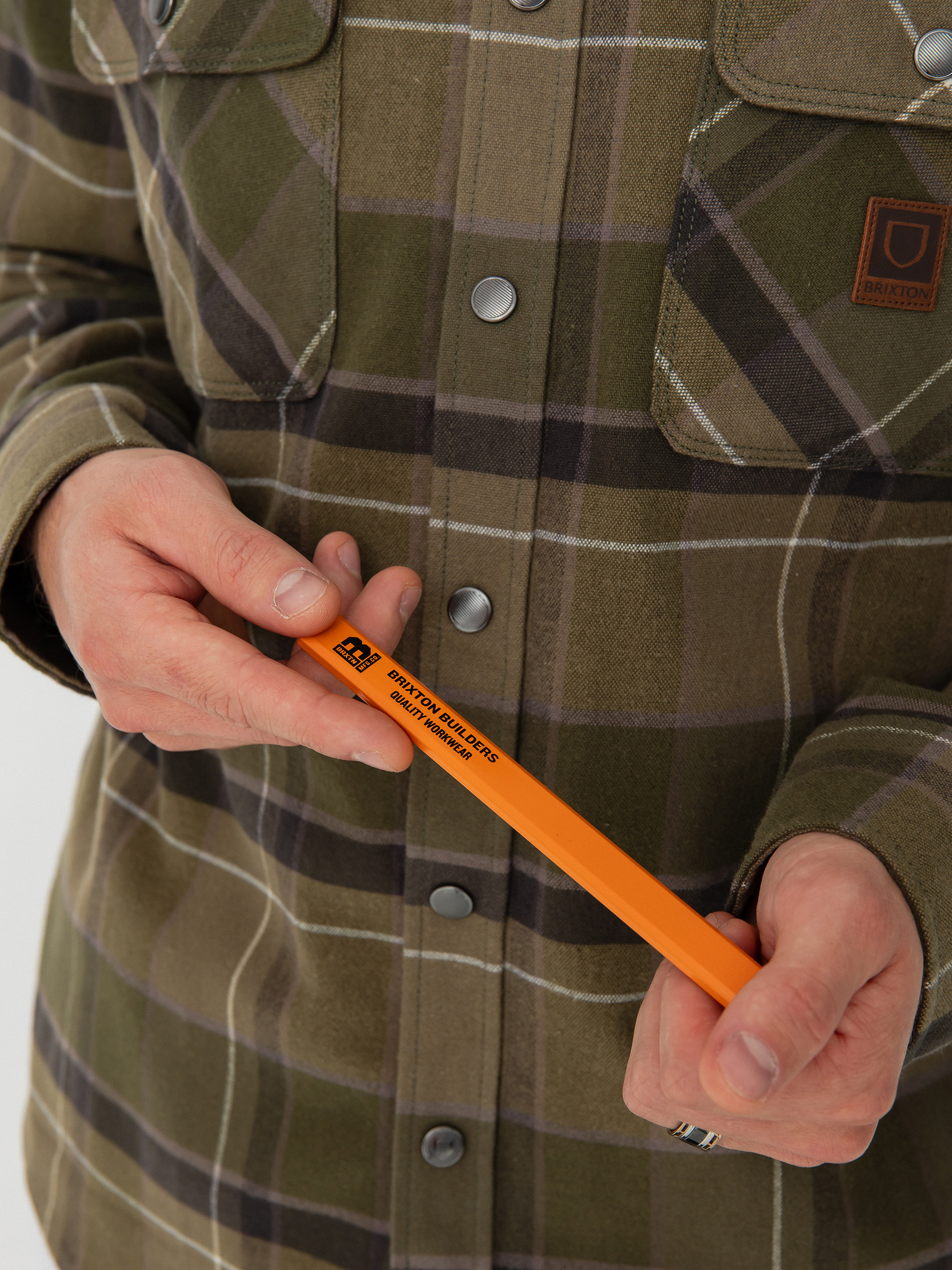 Сорочка Brixton Builders Bowery Str Wr Ls (dill/olive surplus/washed blac)