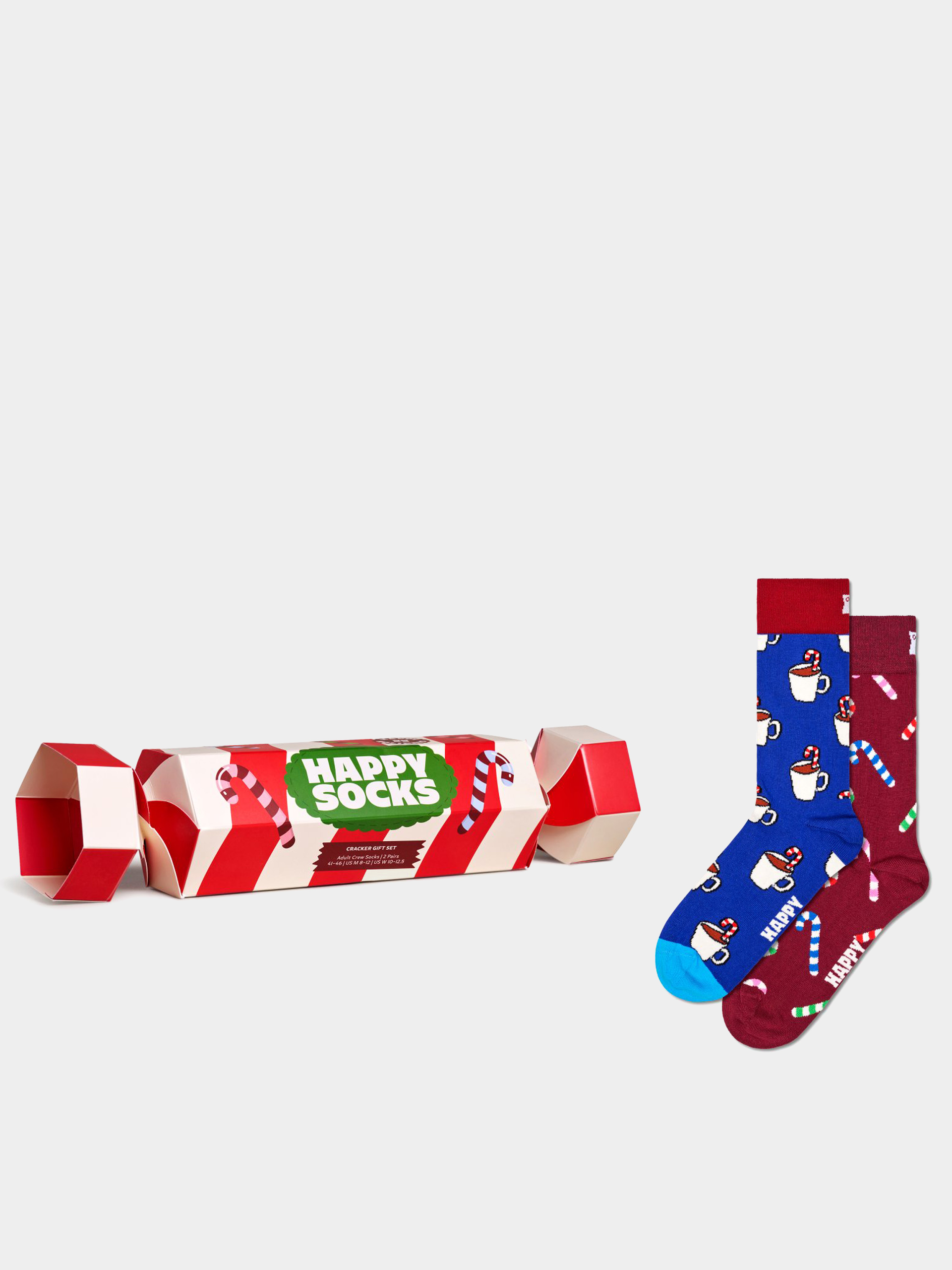  Шкарпетки Happy Socks 2-Pack Holiday Striped Cracker Gift Set (dark red)