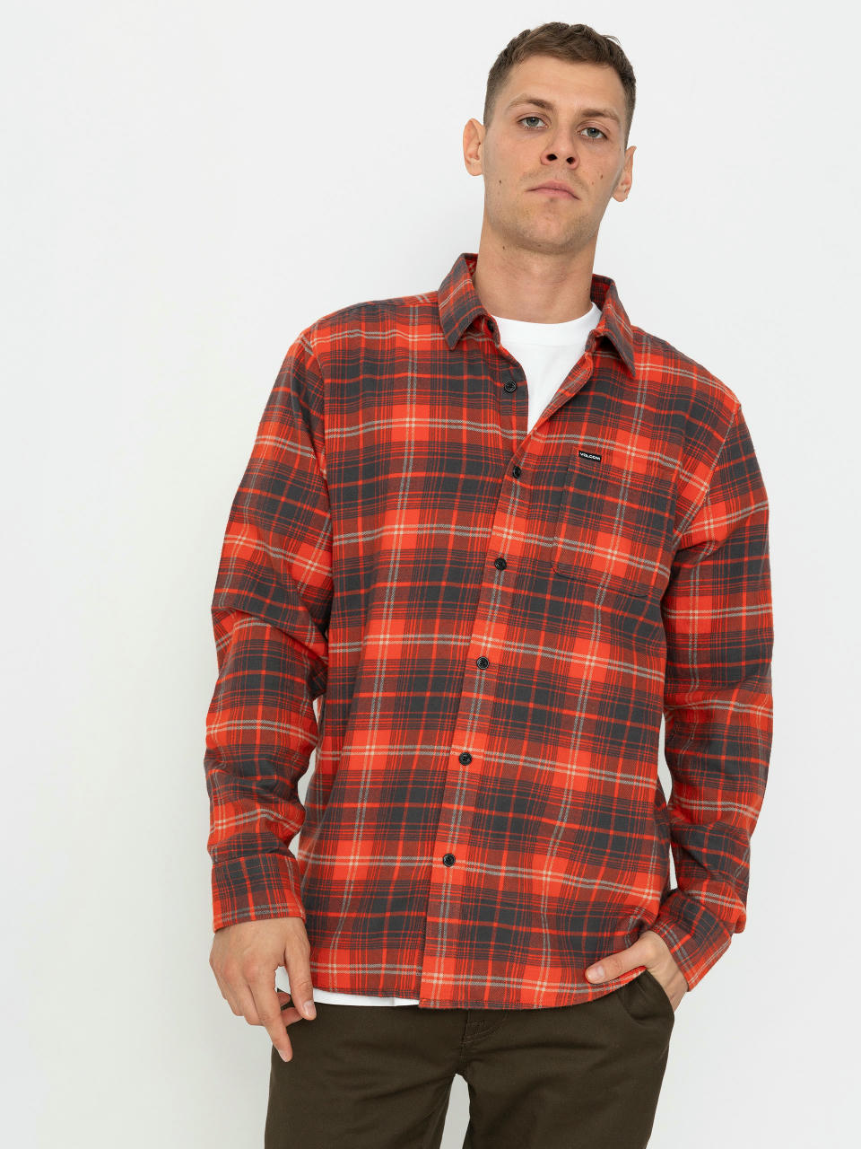 Сорочка Volcom Caden Plaid Ls (bright red)