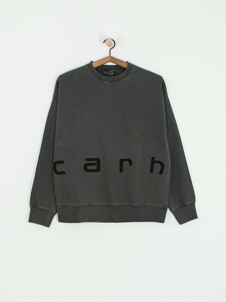 Худі Carhartt WIP Felt Script (black/black garment dyed)