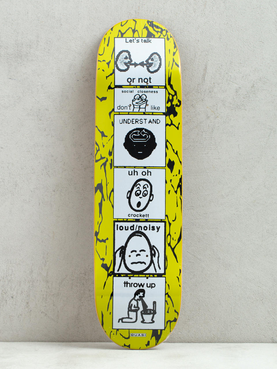 Декa Quasi Skateboards Crockett The Puker (yellow/white)