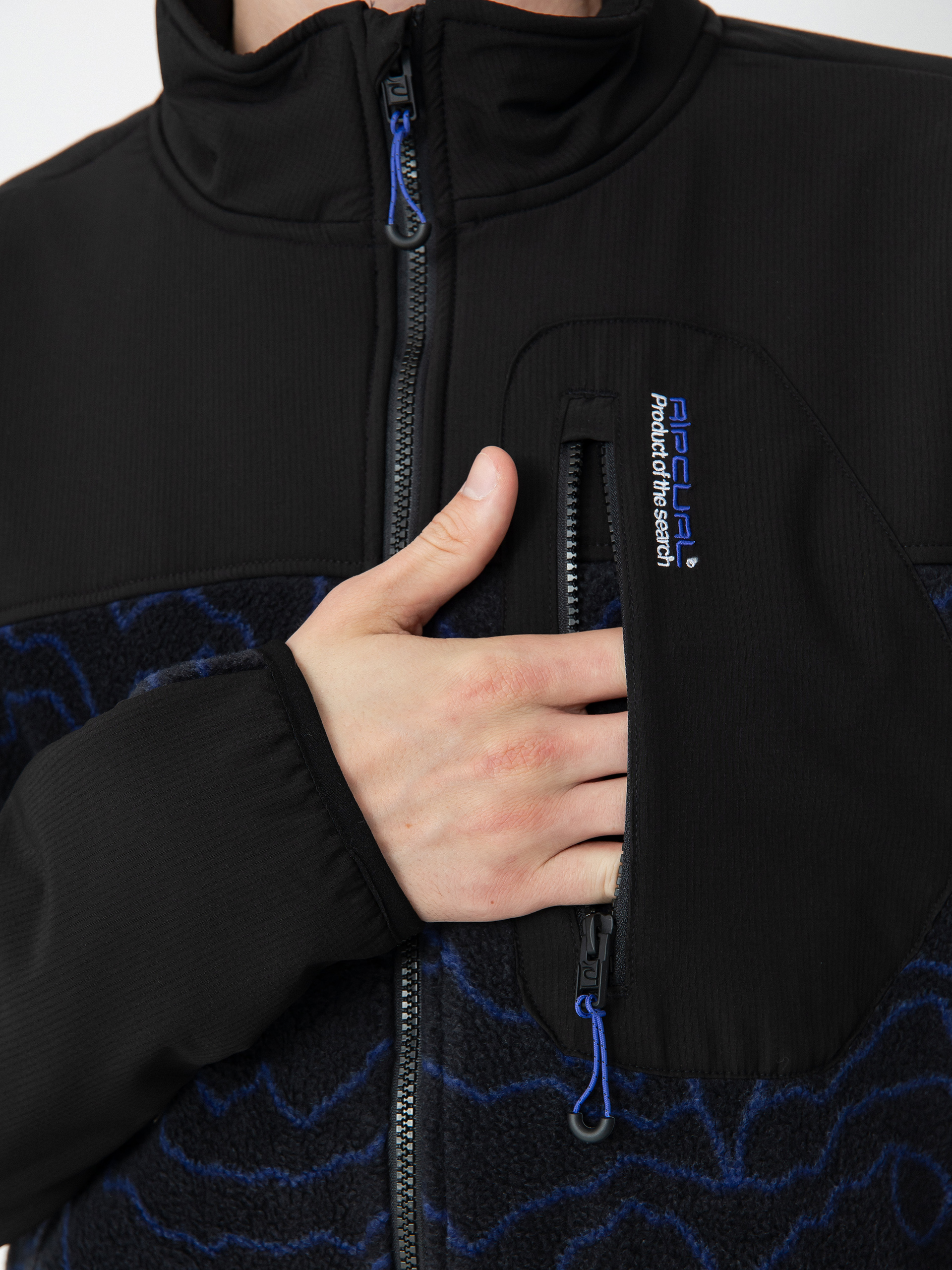 Чоловічий Флісовий светр Rip Curl Anti Series Search Zip Crew (black/berry)