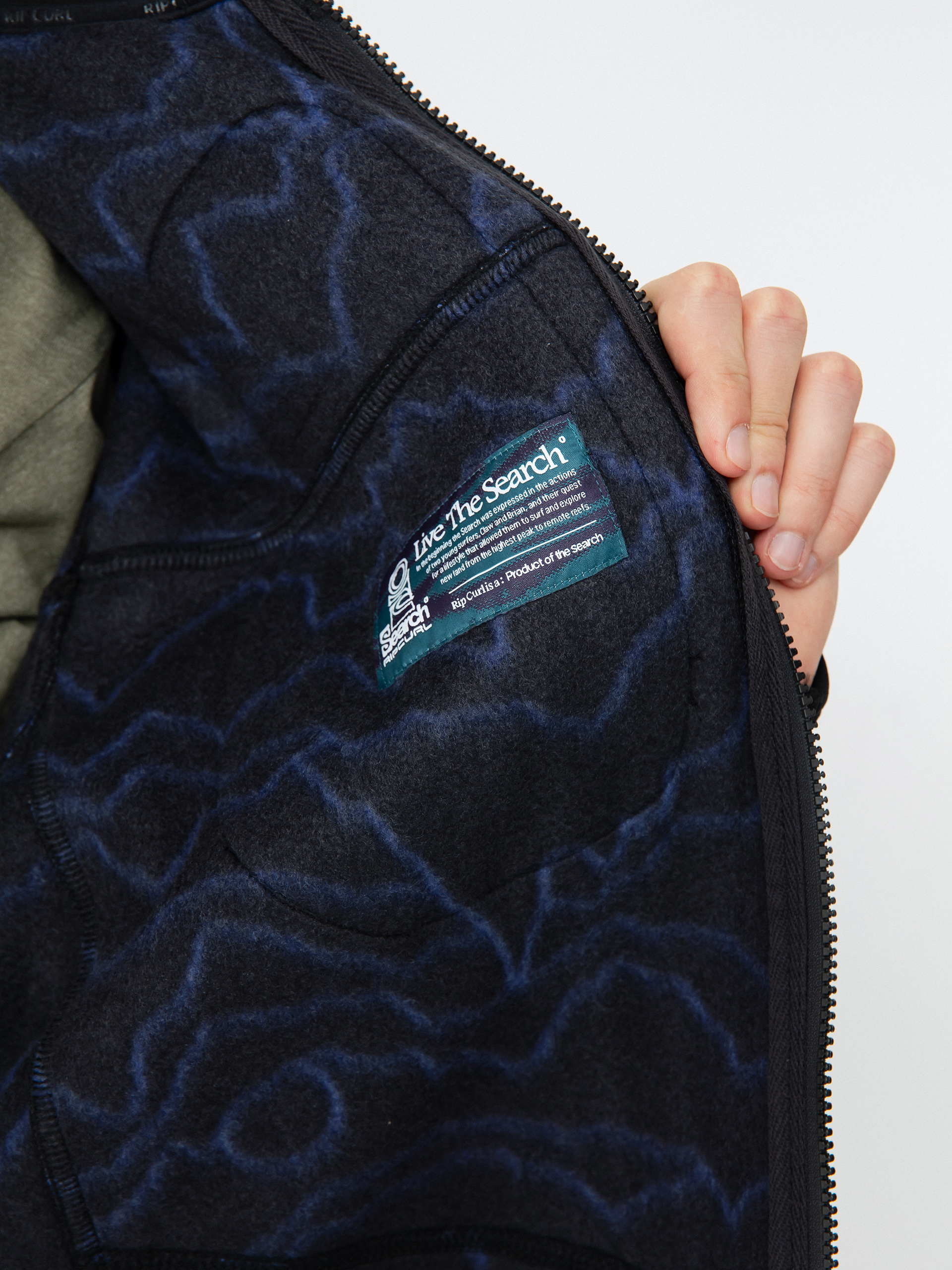 Чоловічий Флісовий светр Rip Curl Anti Series Search Zip Crew (black/berry)