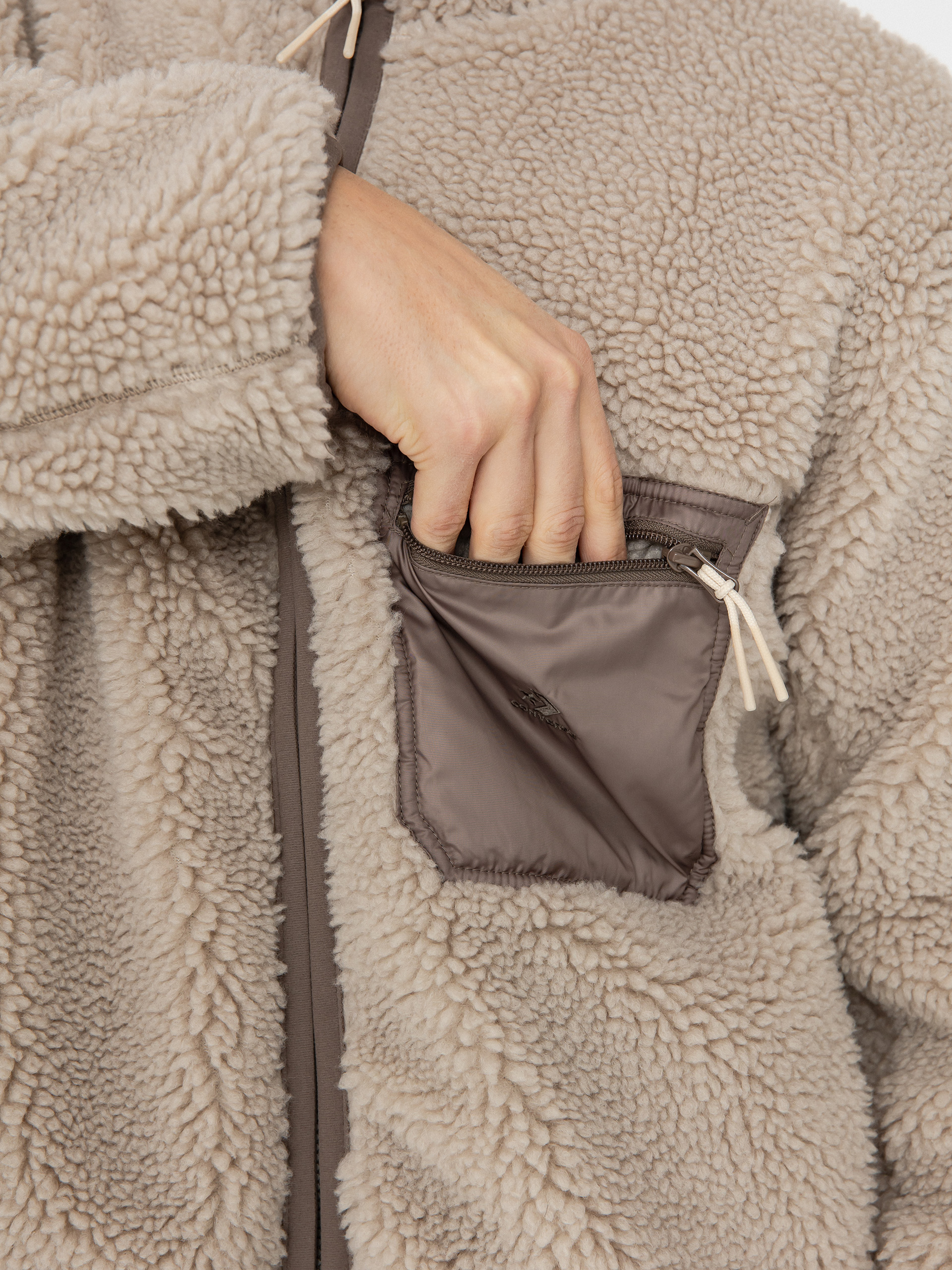 Куртка Converse Reversible Sherpa (classic taupe / truffle)