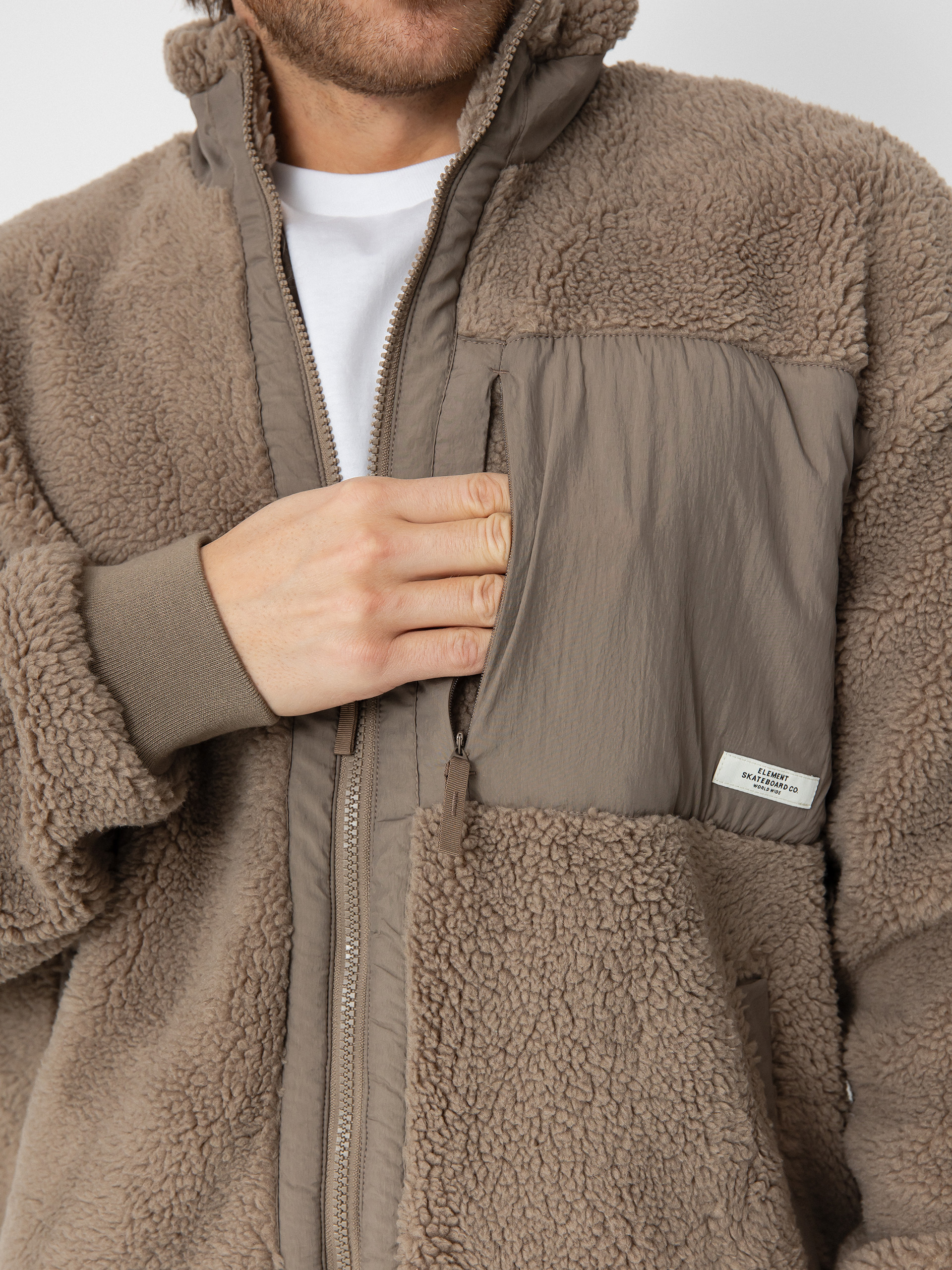 洗えるあったかプルオーバー Куртка Element Oak Sherpa - коричневий (walnut)