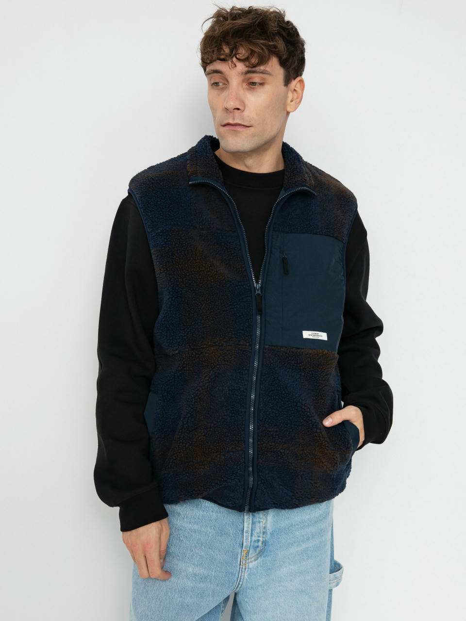 Безрукавка Element Lake Vest Sherpa (eclipse navy/java plaid)