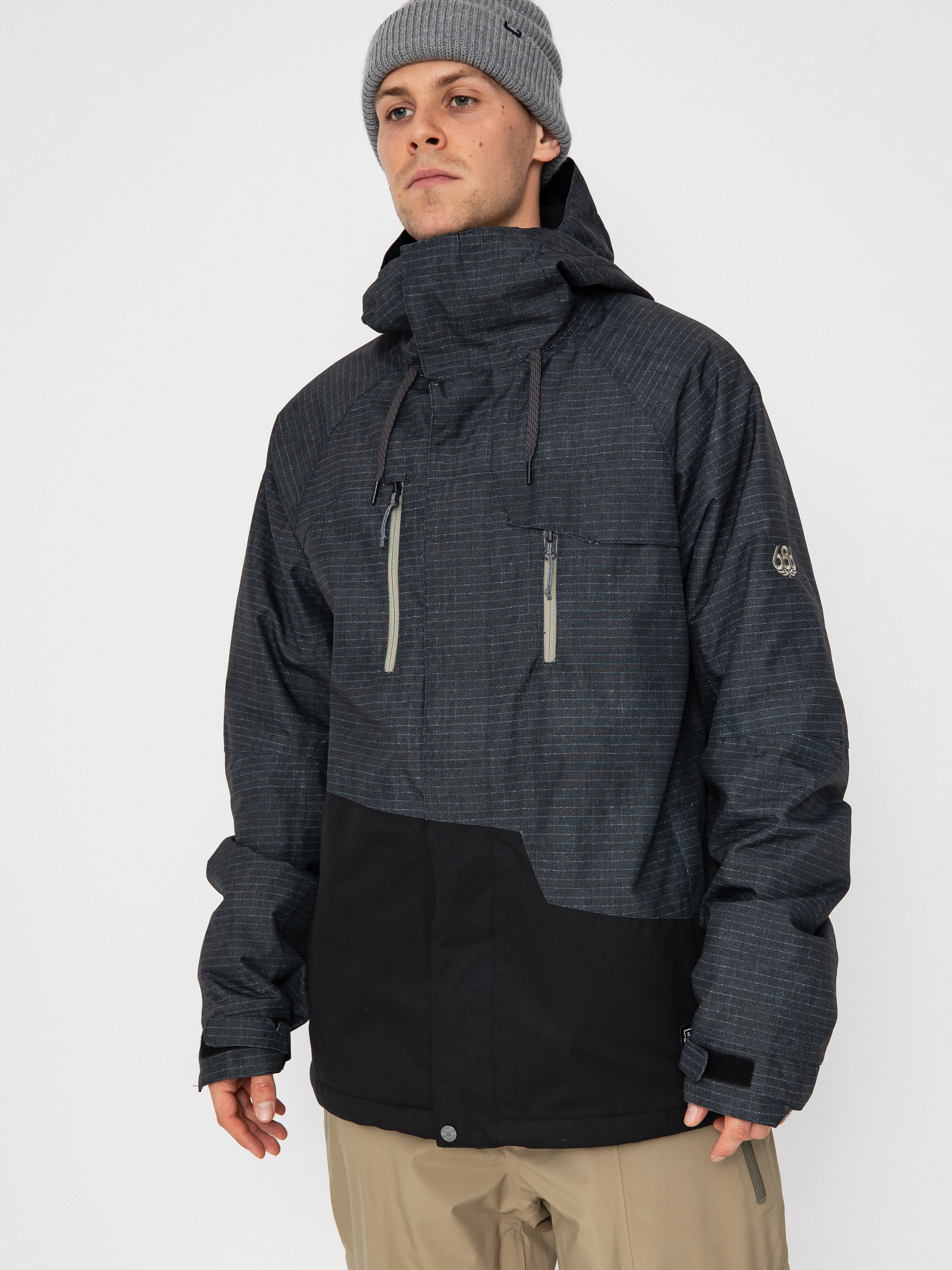 Чоловіча Сноубордична куртка 686 Geo Insulated (black ripstop colorblock)