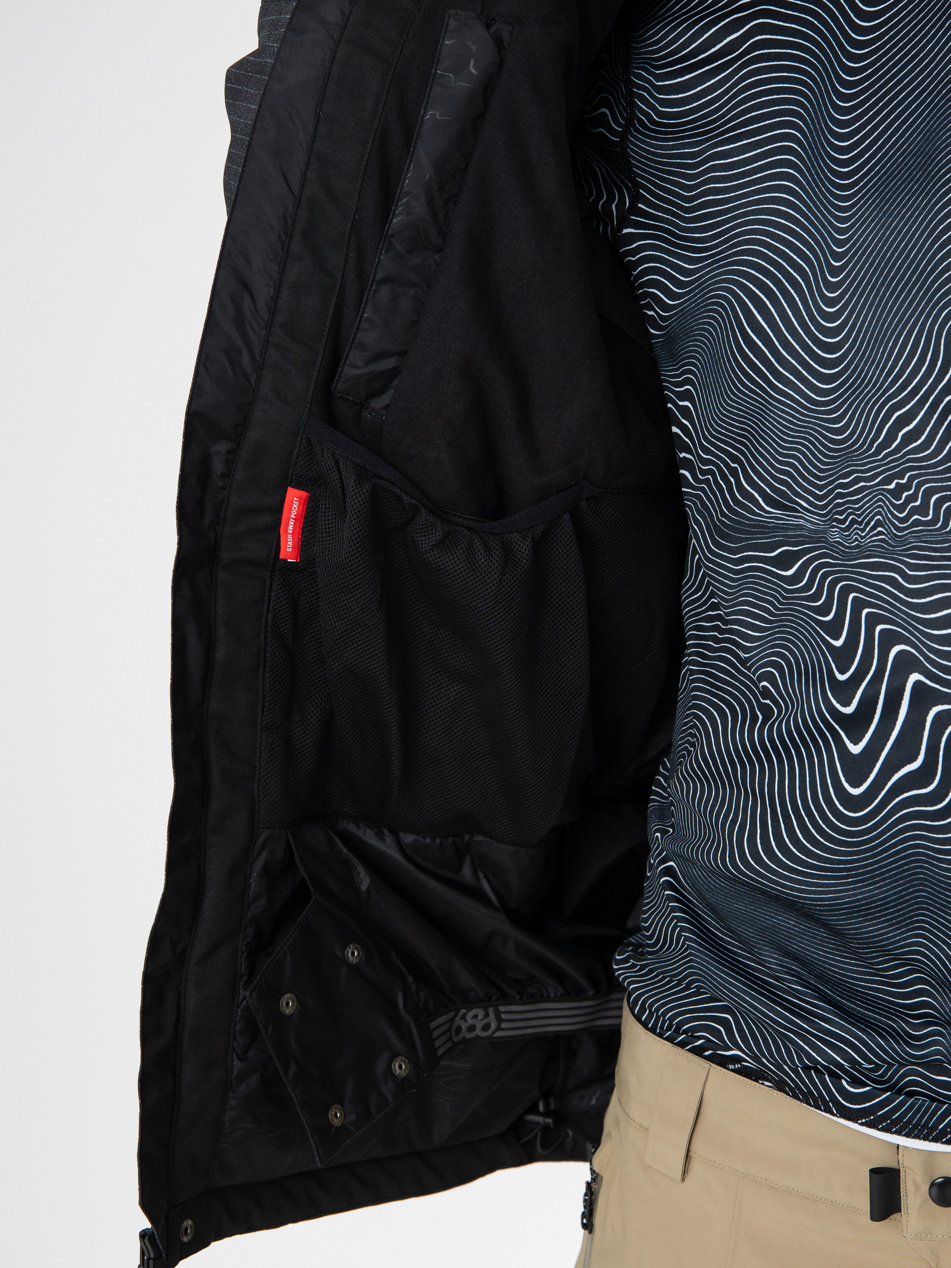 Чоловіча Сноубордична куртка 686 Geo Insulated (black ripstop colorblock)