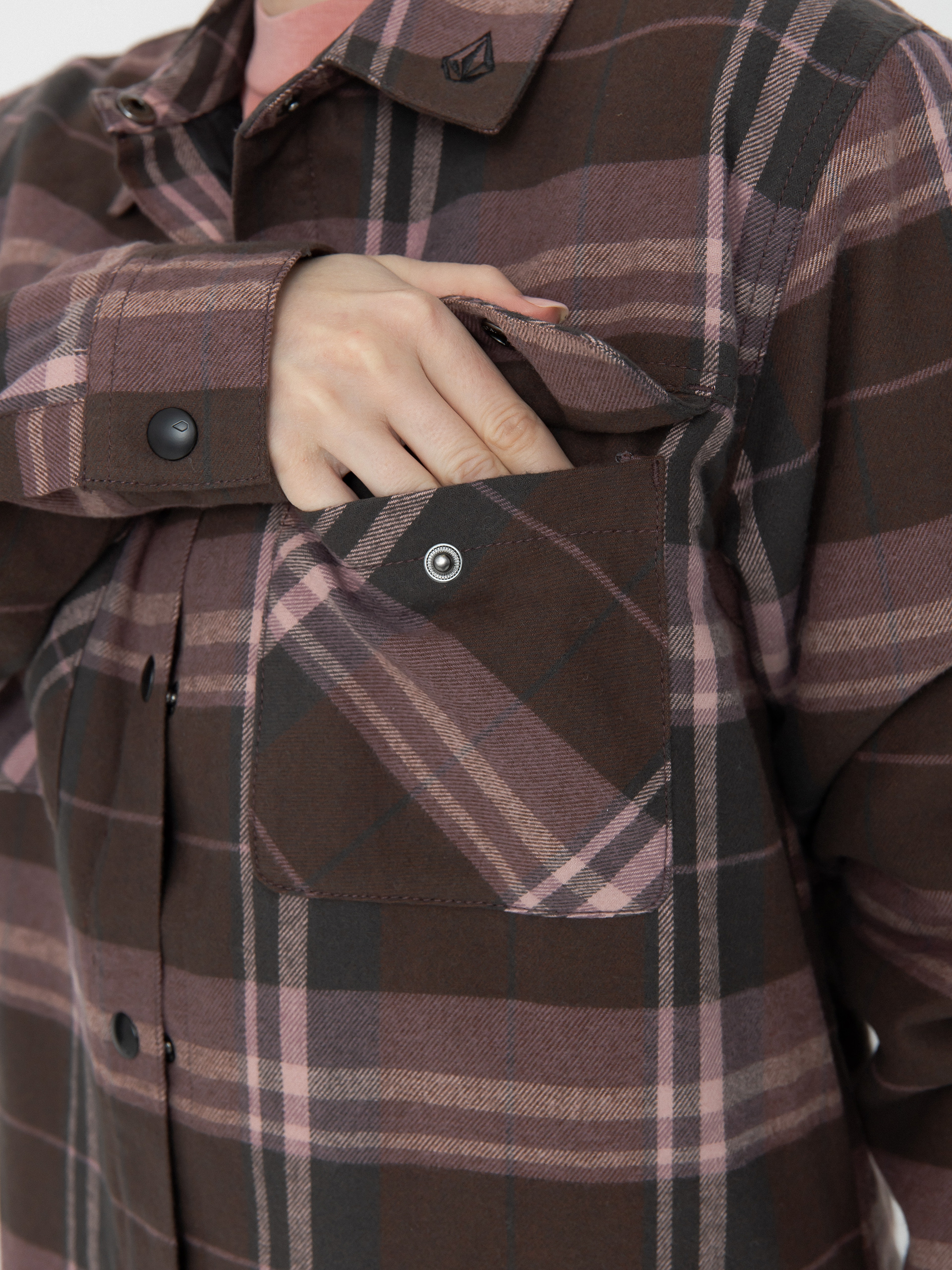 Жіноча Сноубордична куртка Volcom Ins Riding Flannel (dusty lavender)