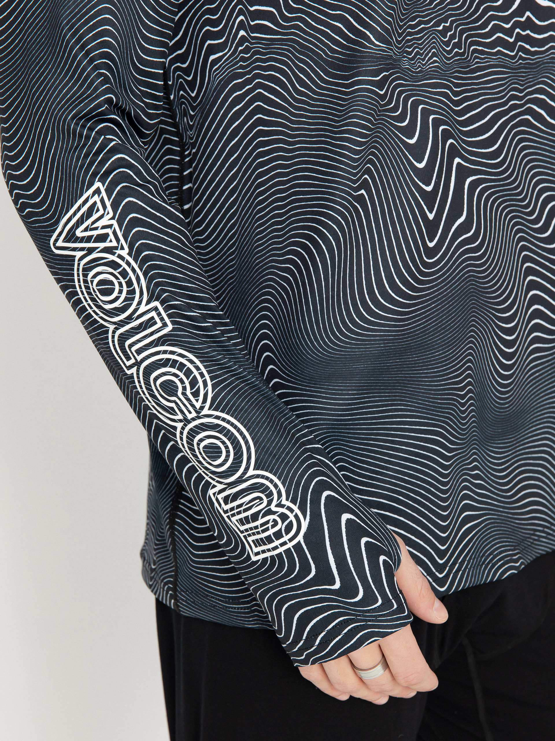 Чоловічий Термолонгслів Volcom M V Science Crew (black print)
