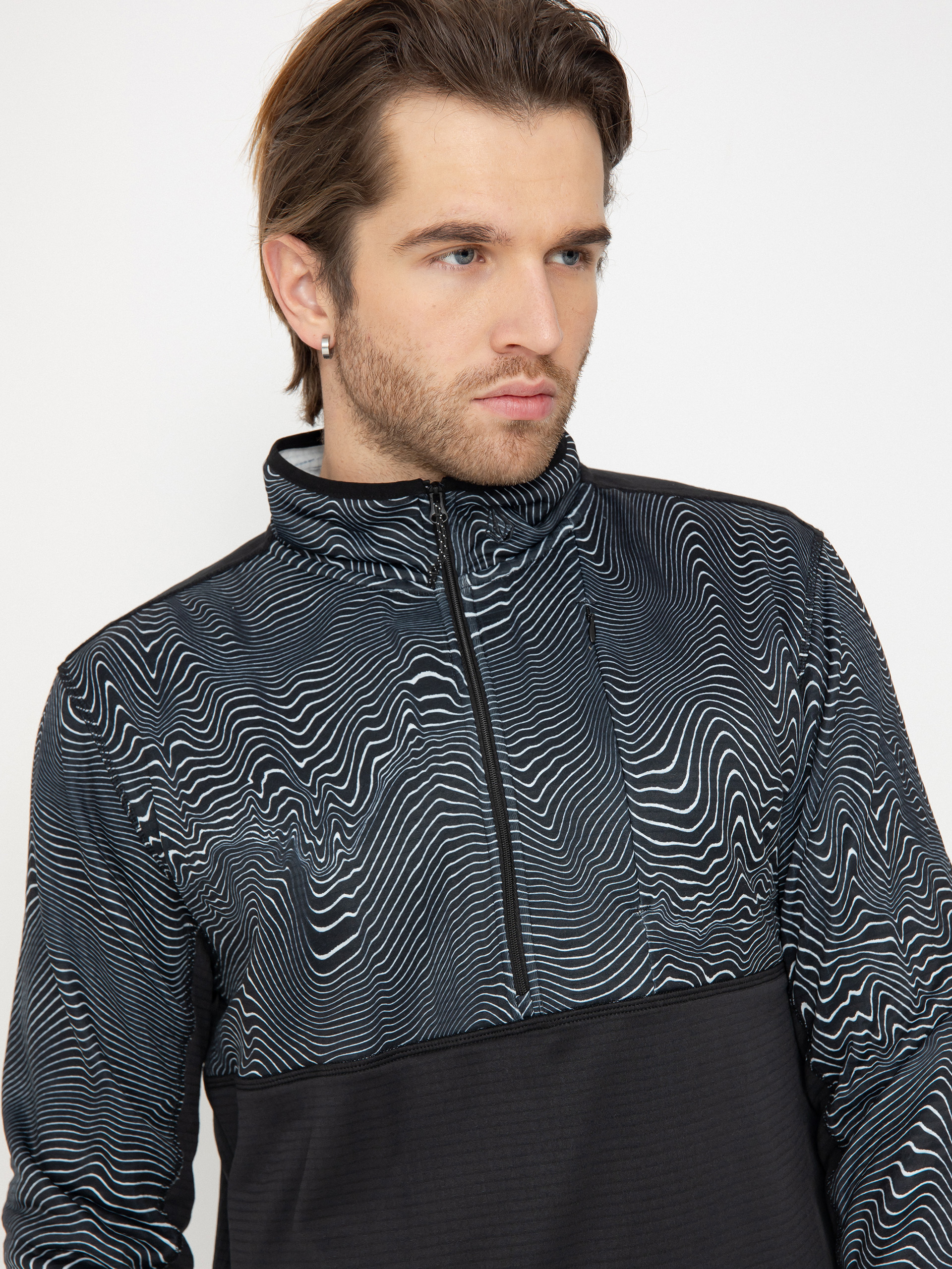 Чоловіча Термосвітшот Volcom Gridlock Mock Neck (black print)